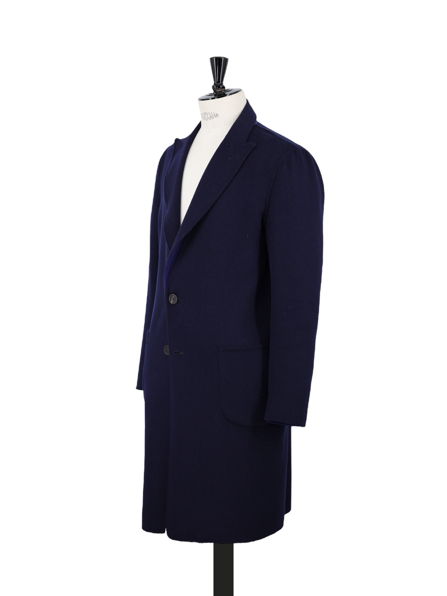 Lardini Navy Double-Faced "Capolavoro" Wool Unlined Overcoat