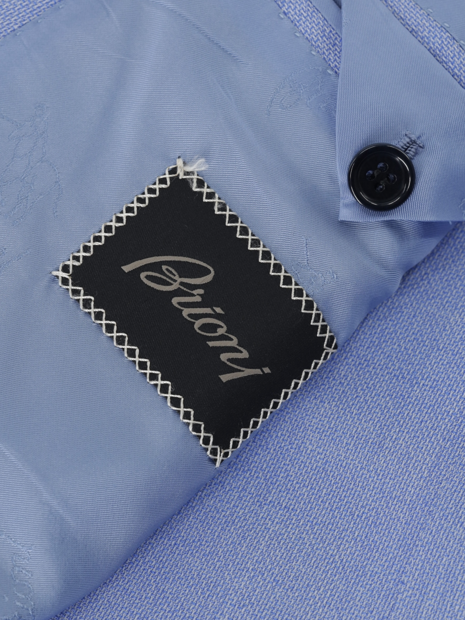 Brioni Sky Blue Wool & Silk "Ventiquattro" Micro-Pattern Jacket