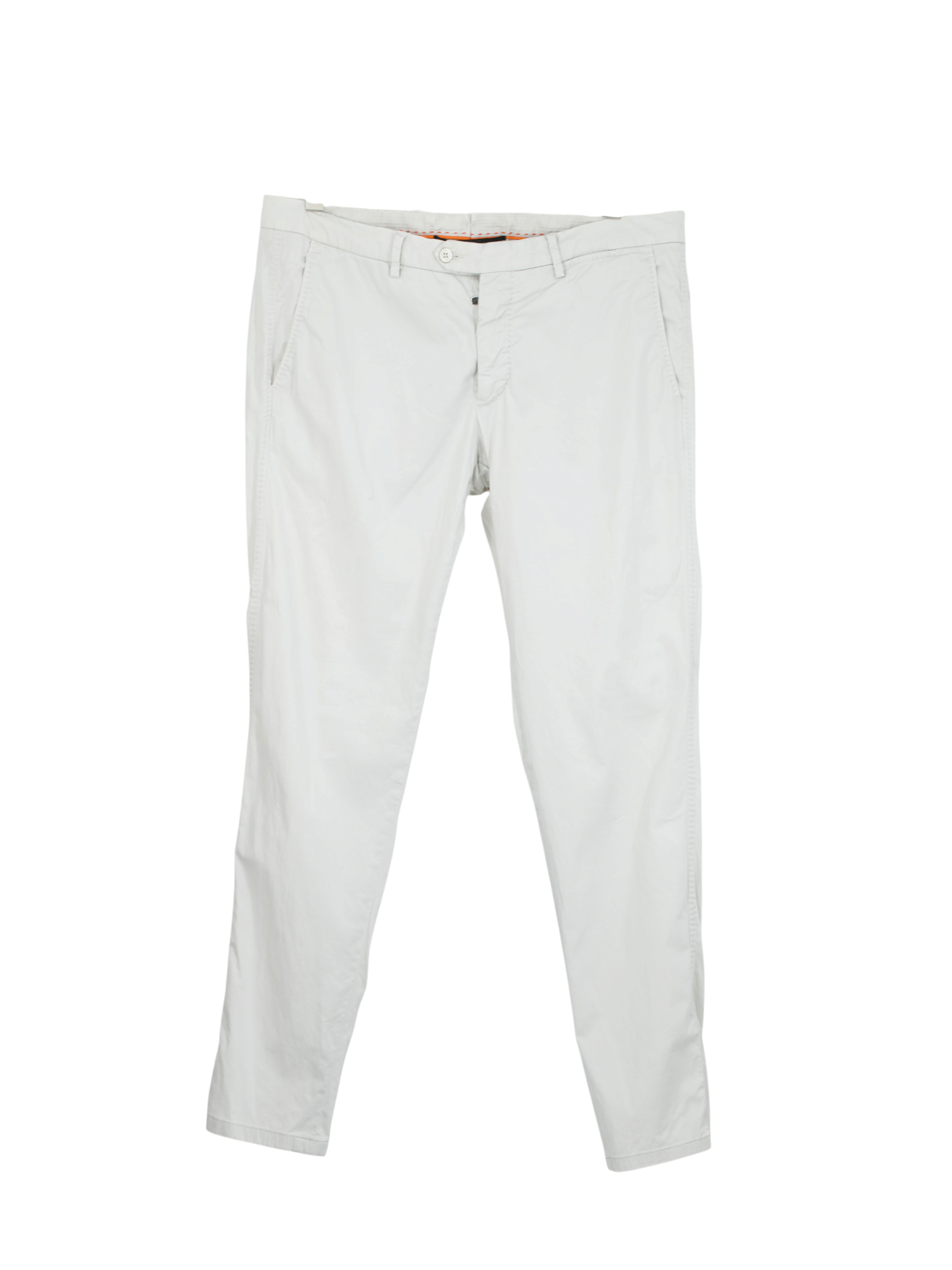 Marco Pescarolo Ecru Cotton & Elastane Plain Chino