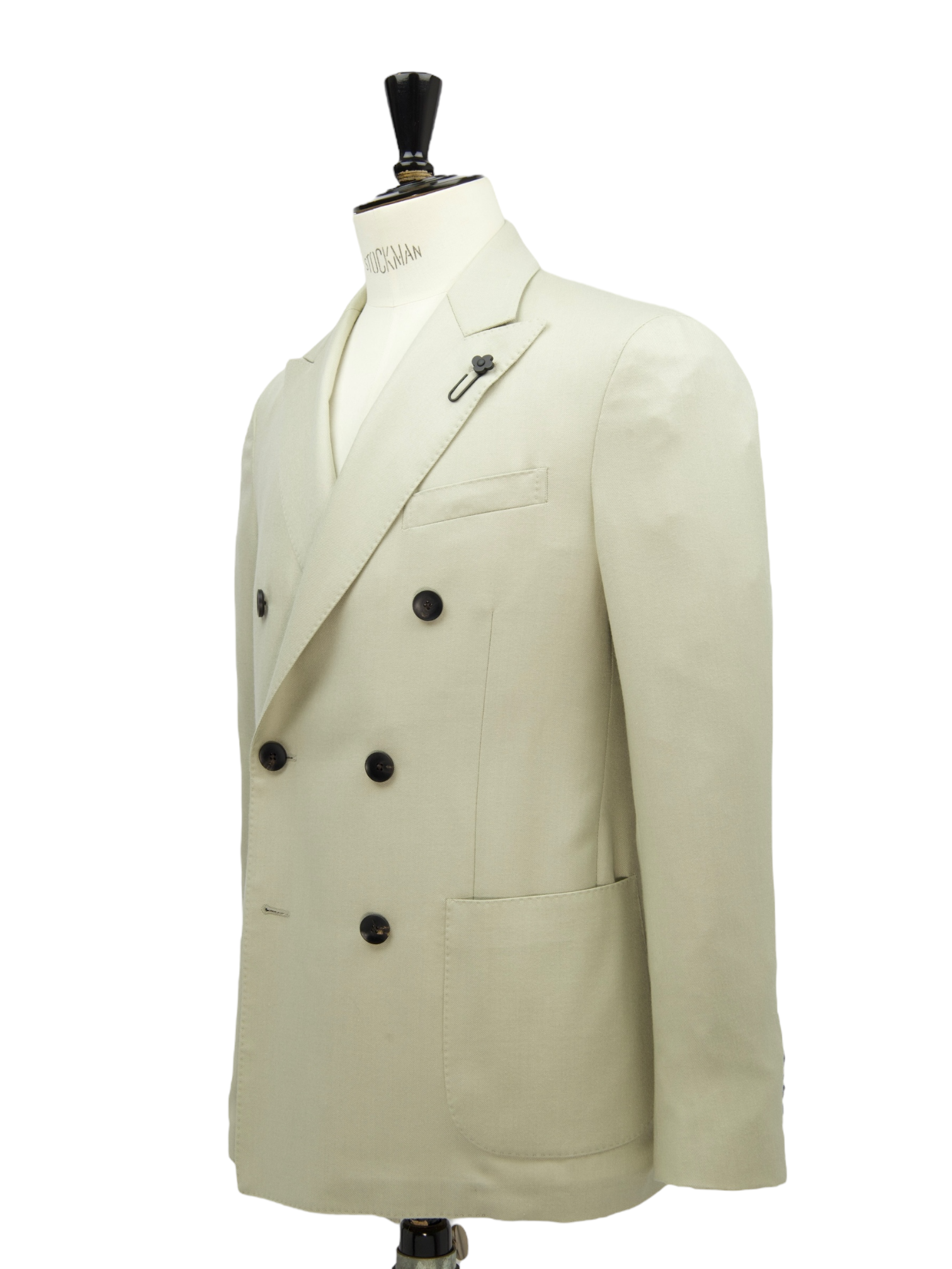 Lardini Sand Double Breasted Cashmere, Wool & Silk Jacket