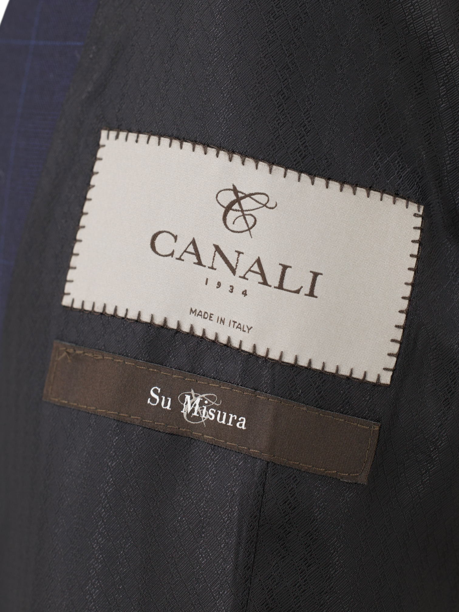 Canali Navy & Light Blue Super 160's Windowpane Waistcoat