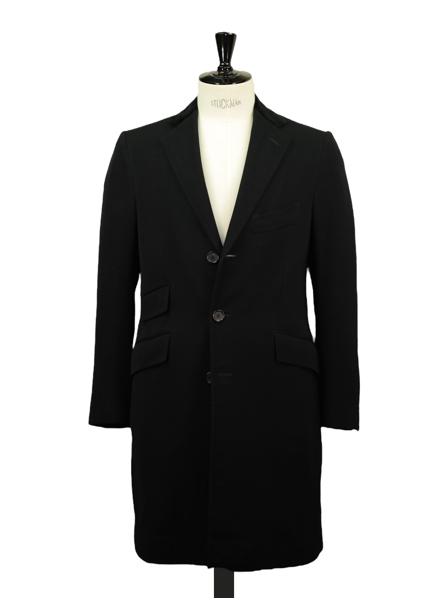 Cesare Attolini Black Wool & Cotton Gabardine-Twill Covert Coat