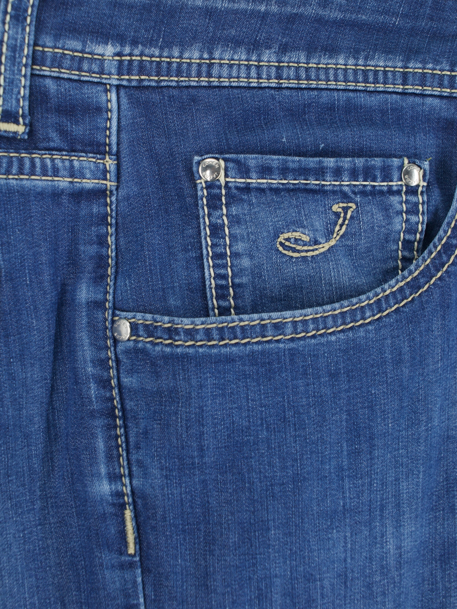 Jacob Cohen Blue Cotton & Viscose Blend Denim "Nick Slim" Jeans