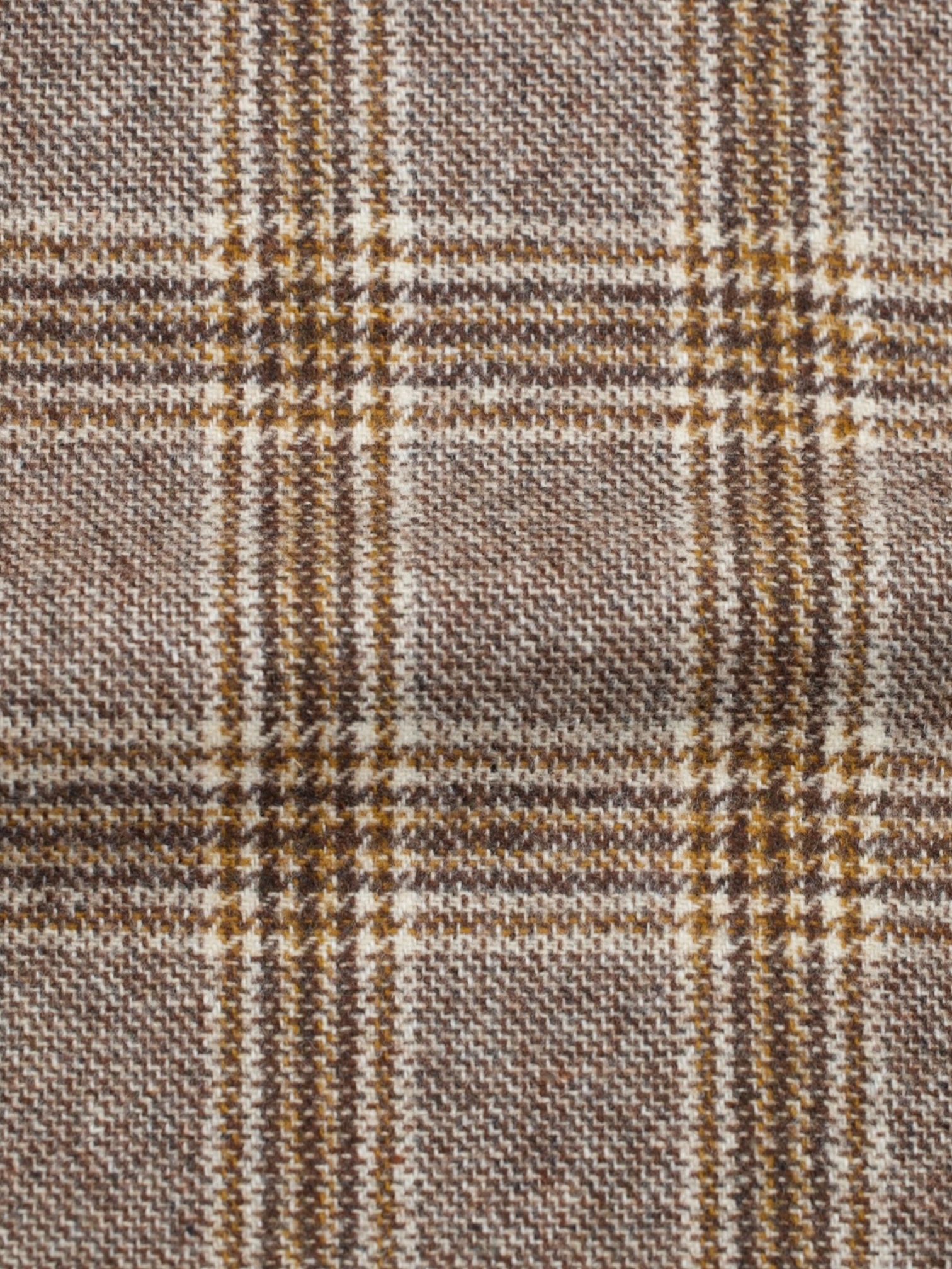 Orazio Luciano Brown Brushed Wool & Cashmere Prince of Wales Jacket