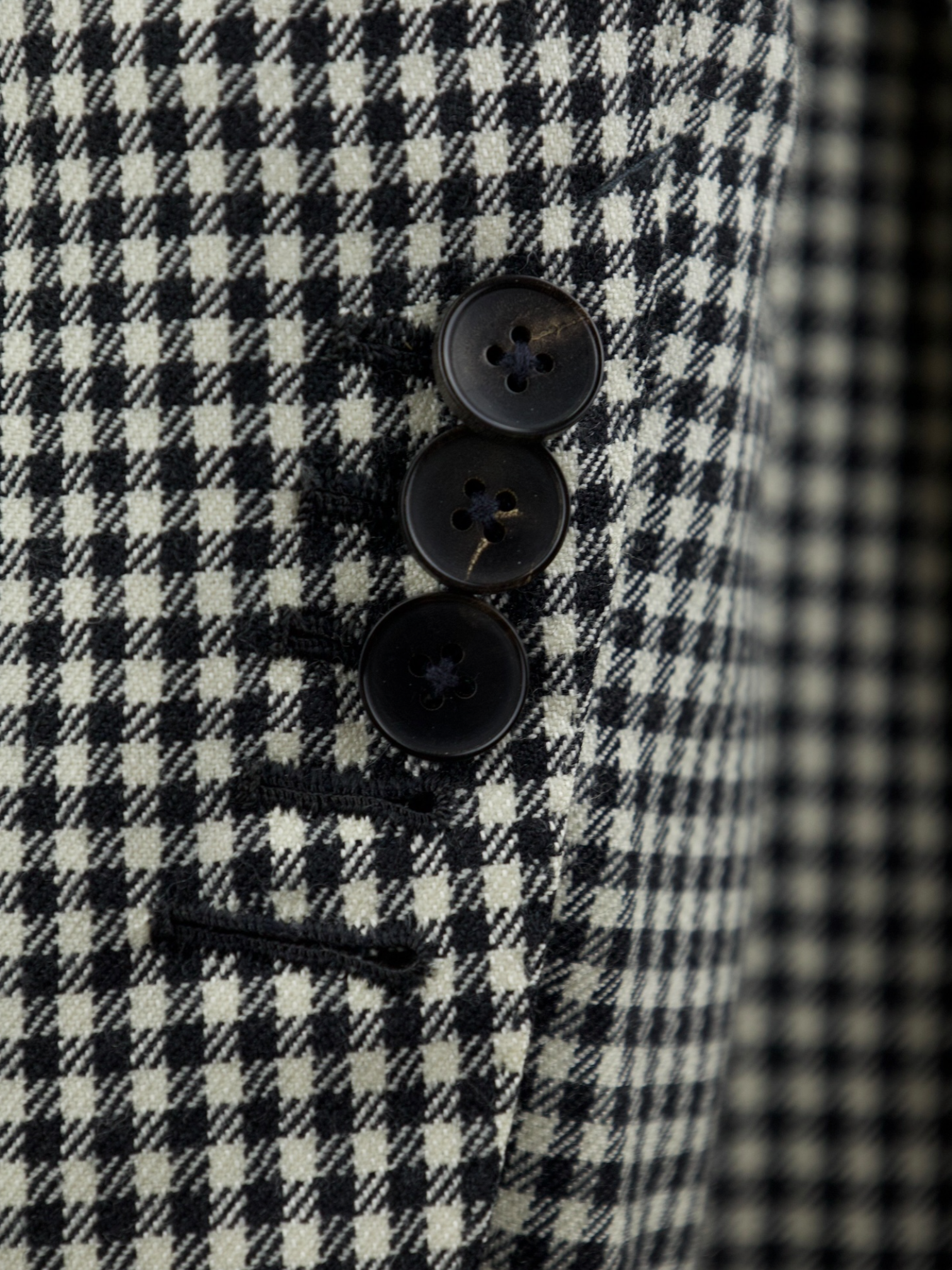 Tom Ford Black & White Wool & Silk Gingham-Check Regency Jacket