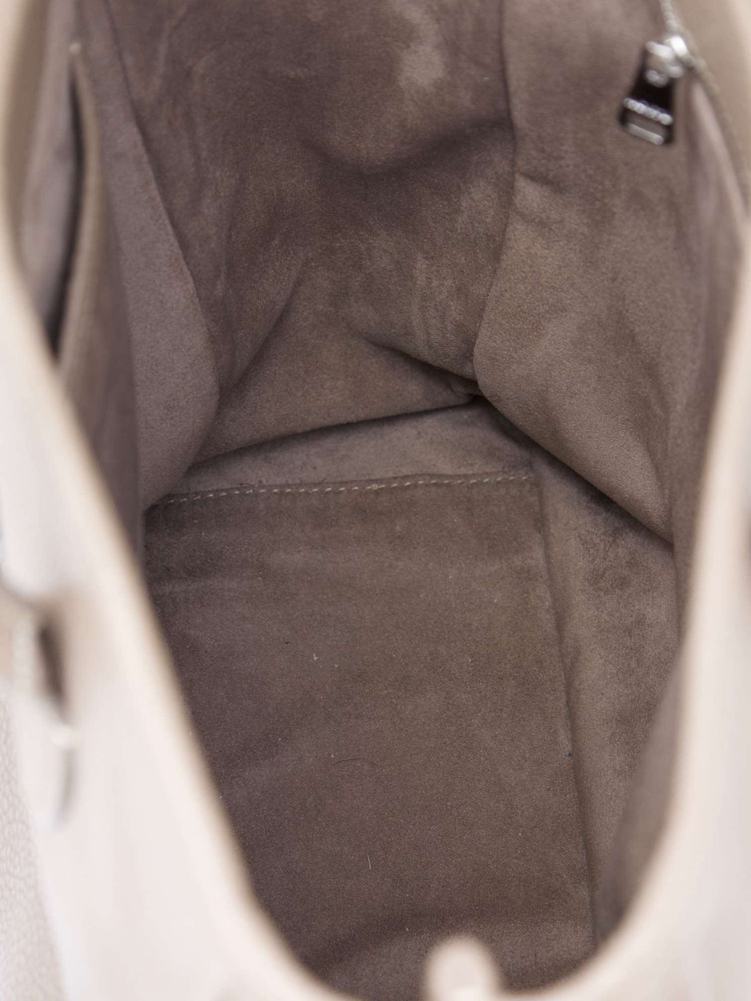 Acate Taupe Grain Leather Tassel Tote Bag