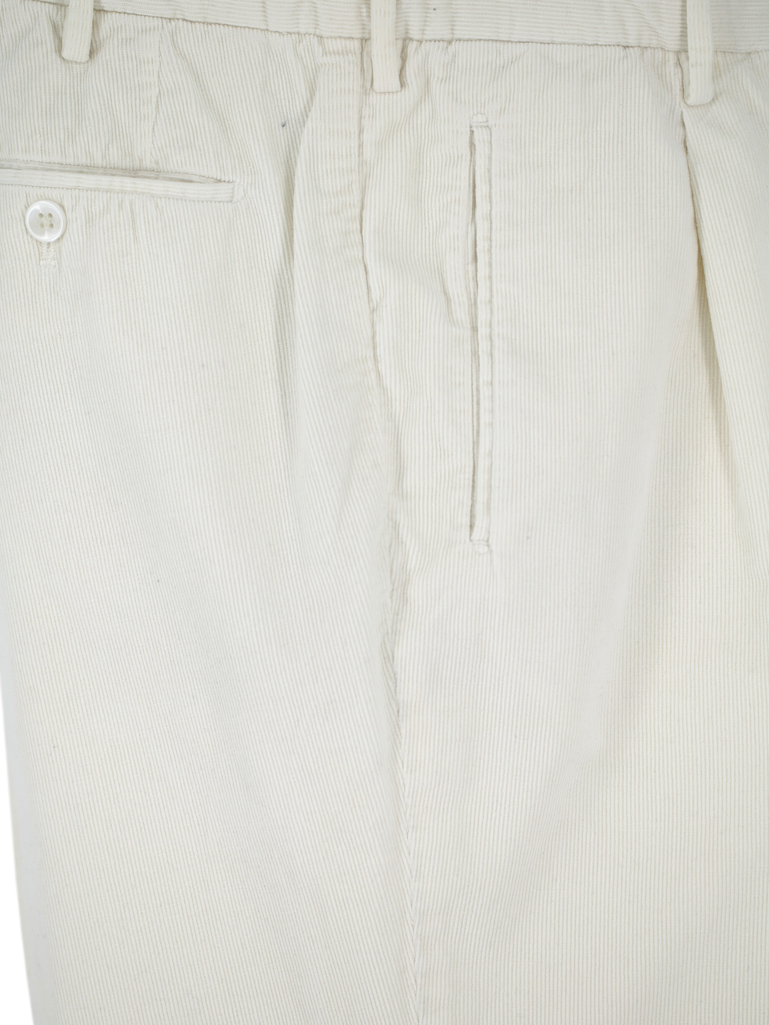 Incotex Offwhite Needlecord Corduroy Cotton Chino