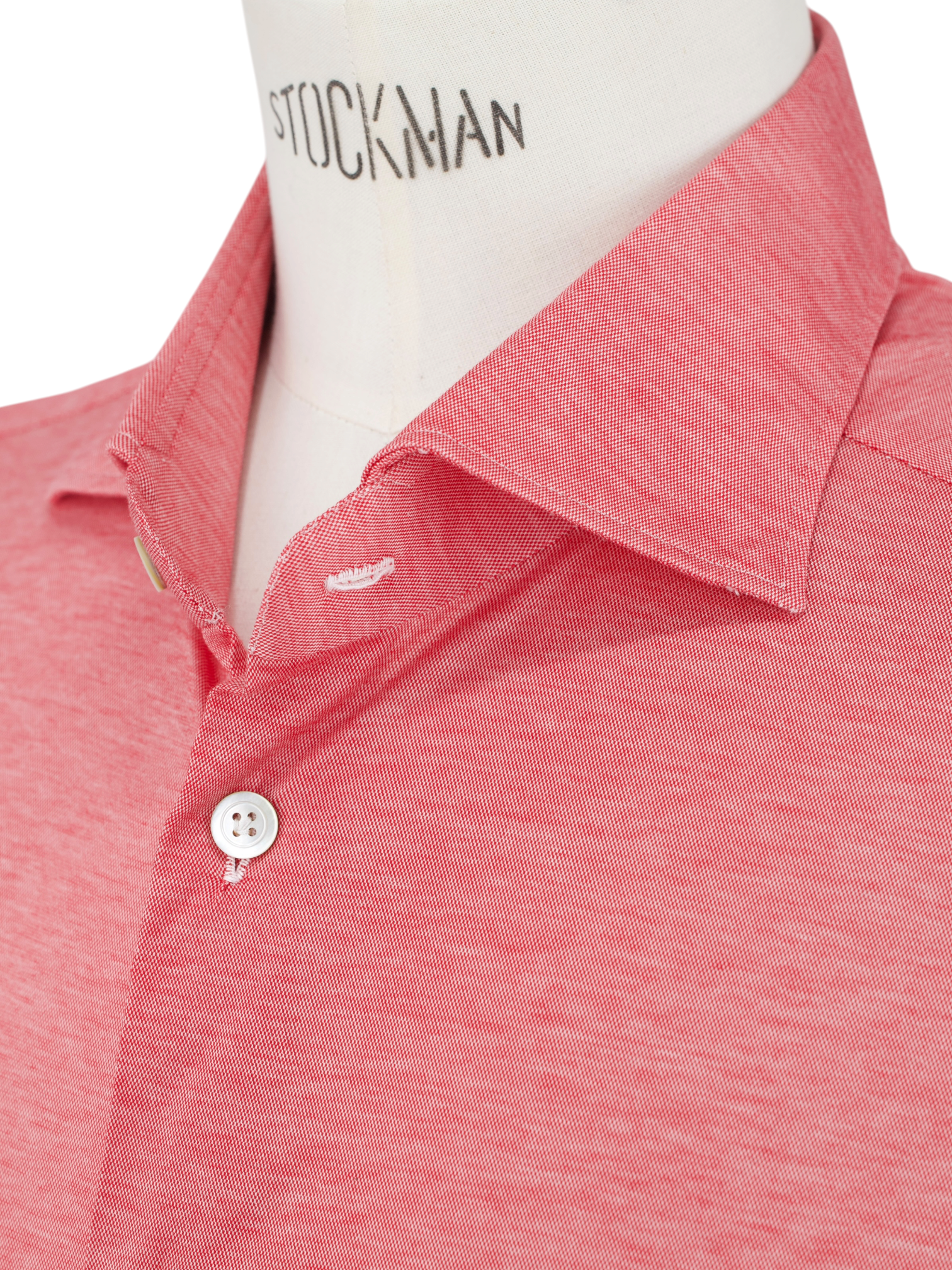Kiton Coral Red Soft-Cotton Neapolitan Summer Shirt