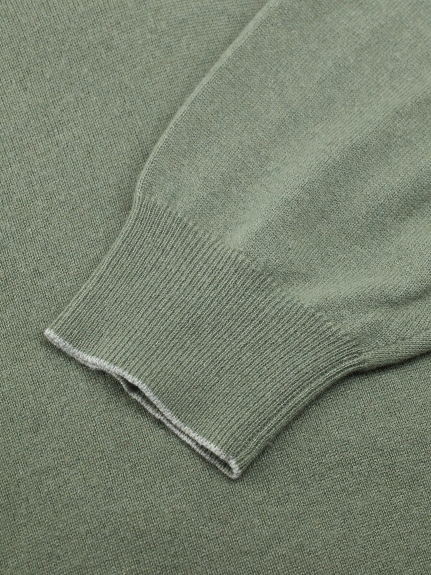 Brunello Cucinelli Sage Green Cashmere Half-Zip Sweater