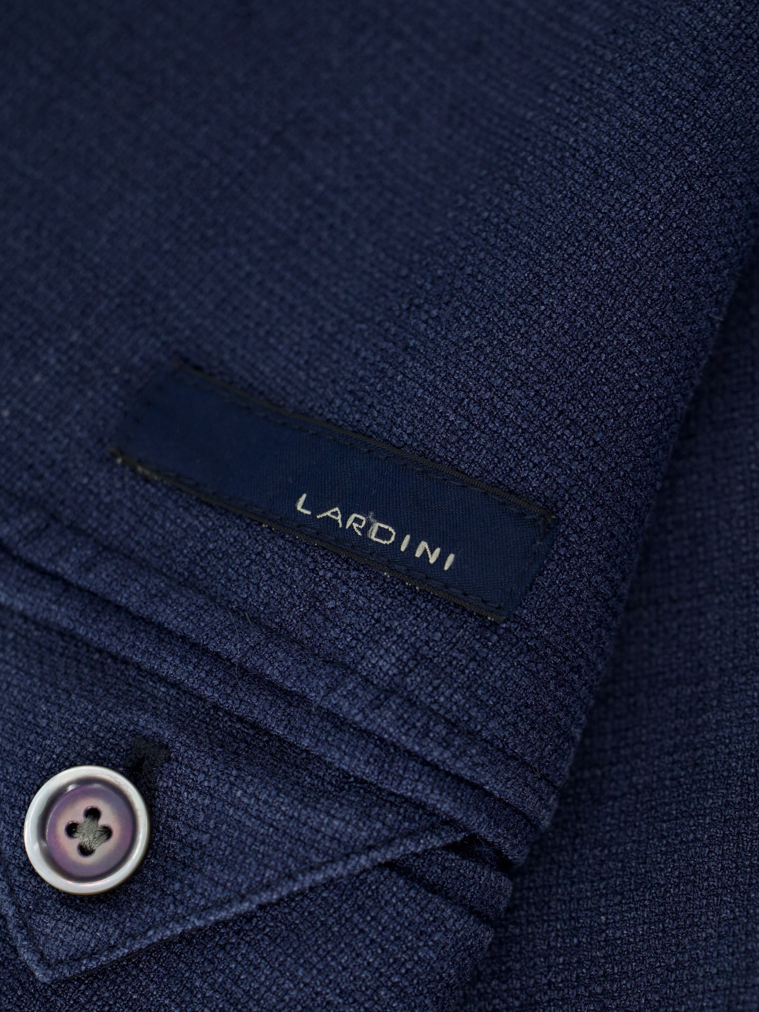 Lardini Blue Pure Raw-Silk Micro-Structure Summer Jacket