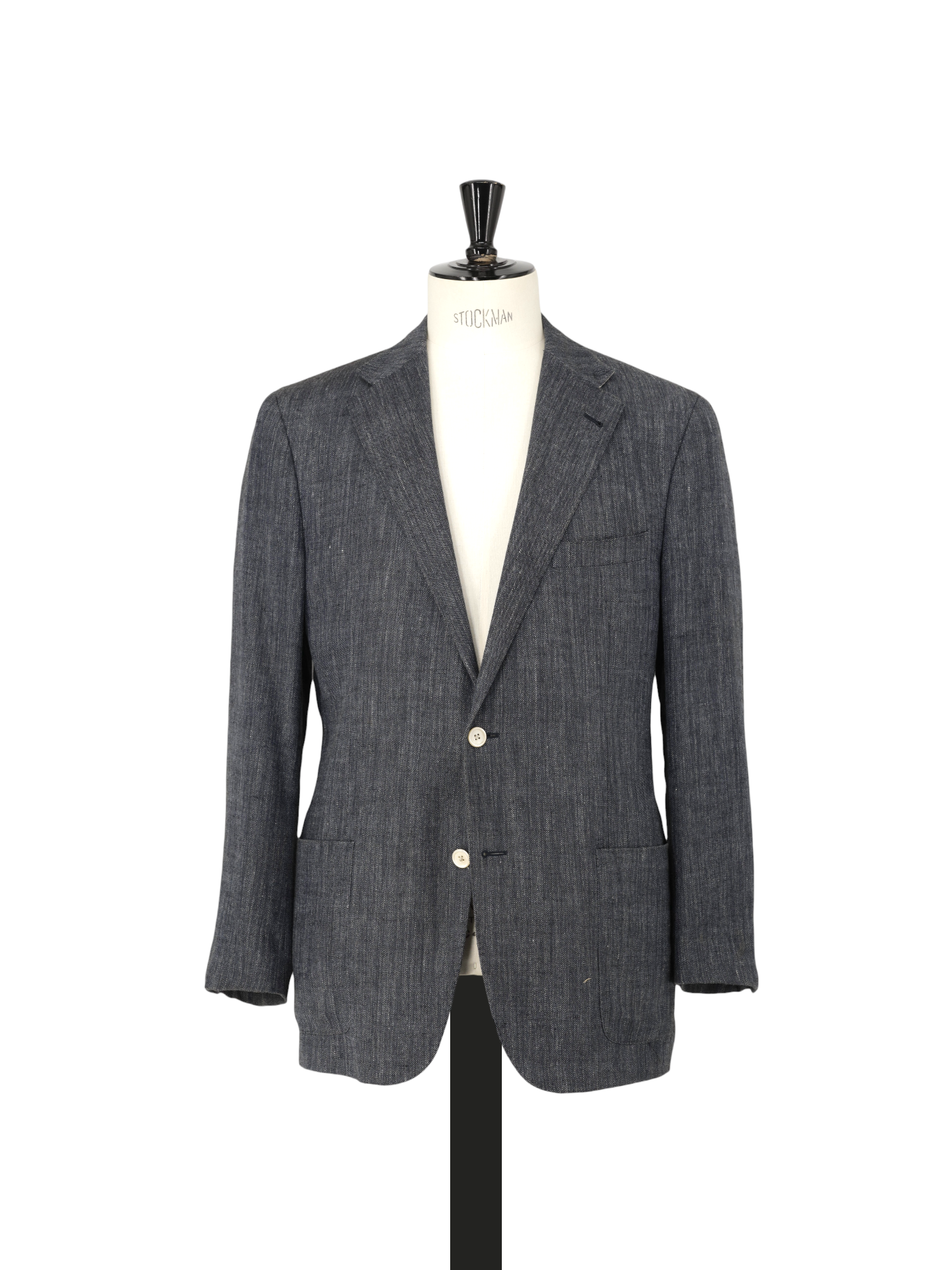 Corneliani Steel Blue Silk, Linen & Wool Twill Jacket