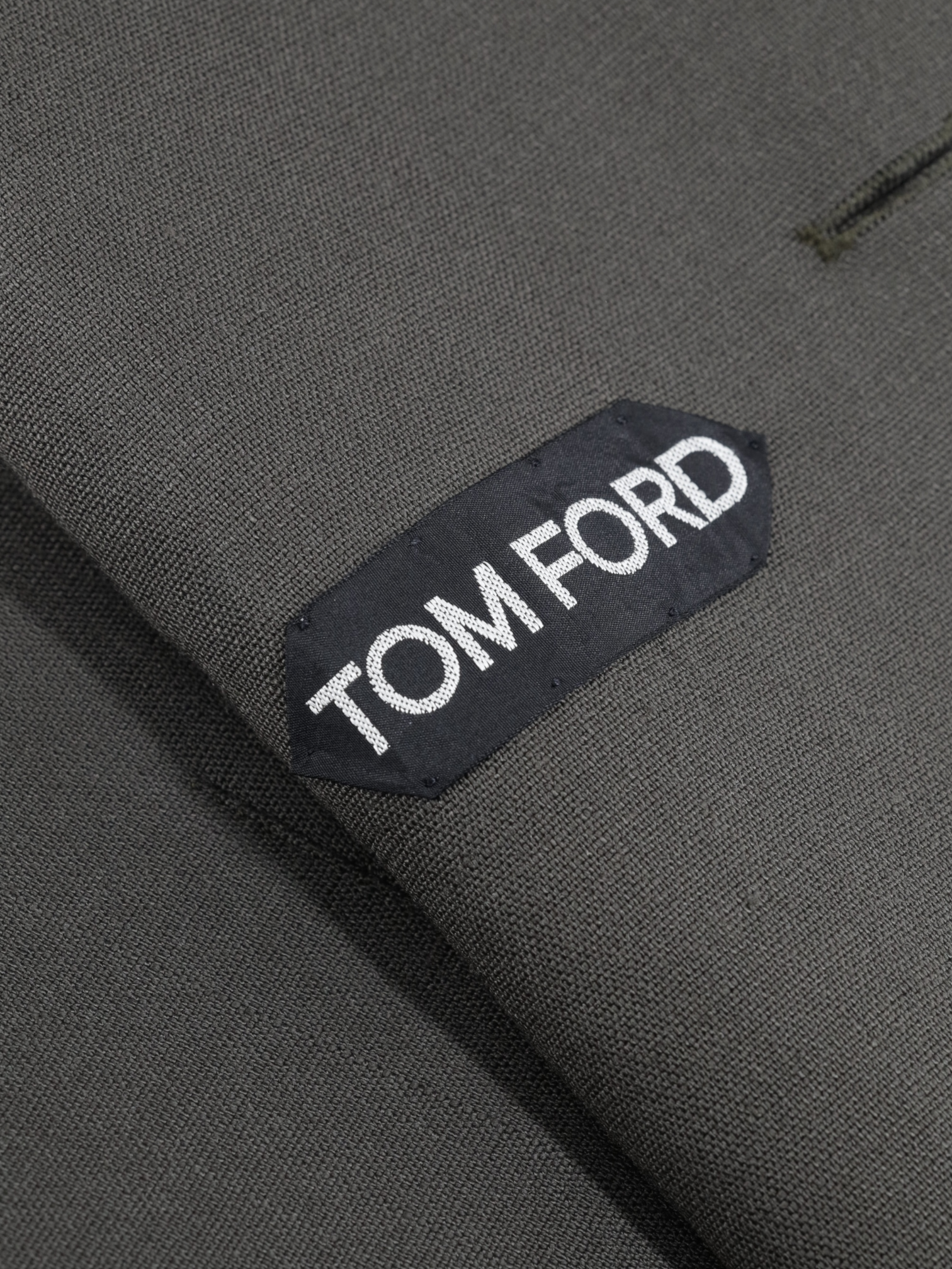 Tom Ford Taupe Green Unlined Viscose-Blend Shelton Jacket