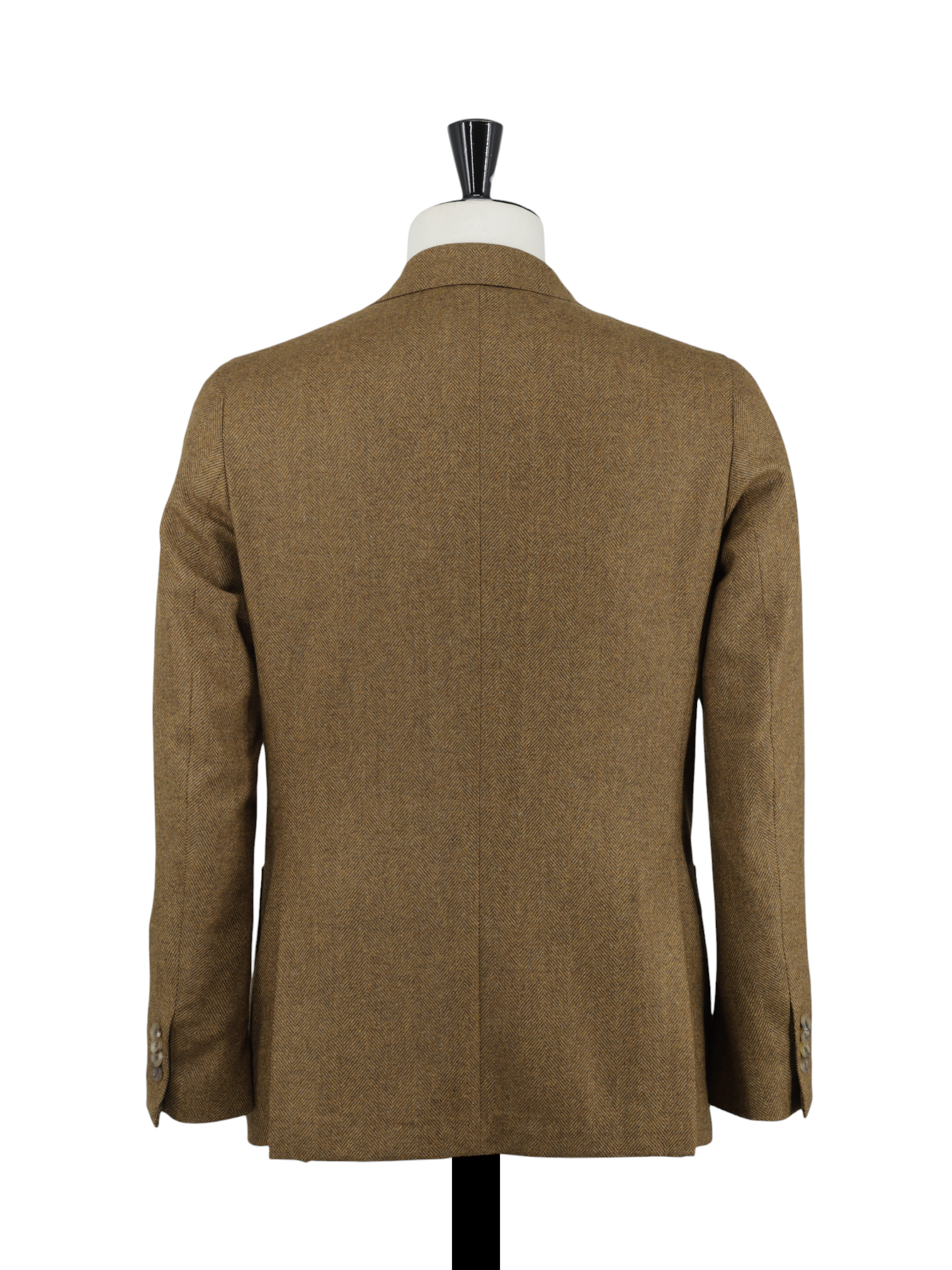 De Petrillo Caramel Brown Pure Wool Herringbone Jacket