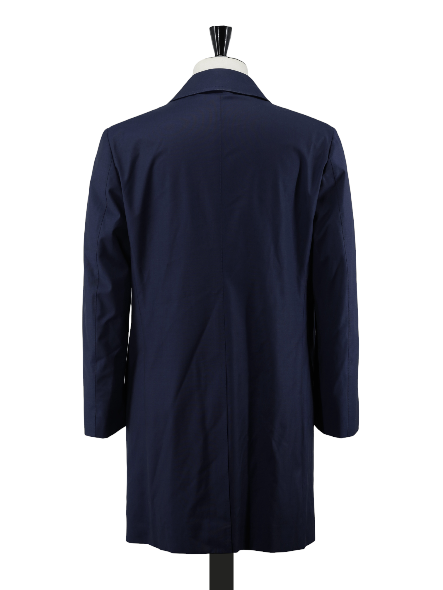 Cesare Attolini Navy Storm-System Wool Carcoat