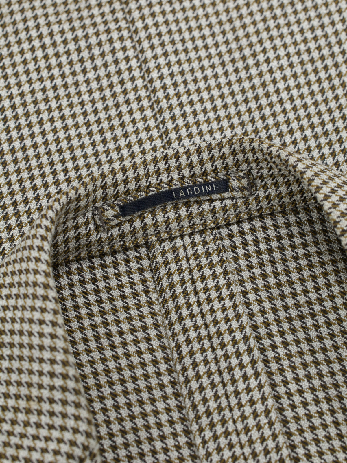 Lardini Light Brown Double-Breasted Wool & Silk Pied de Poule Jacket