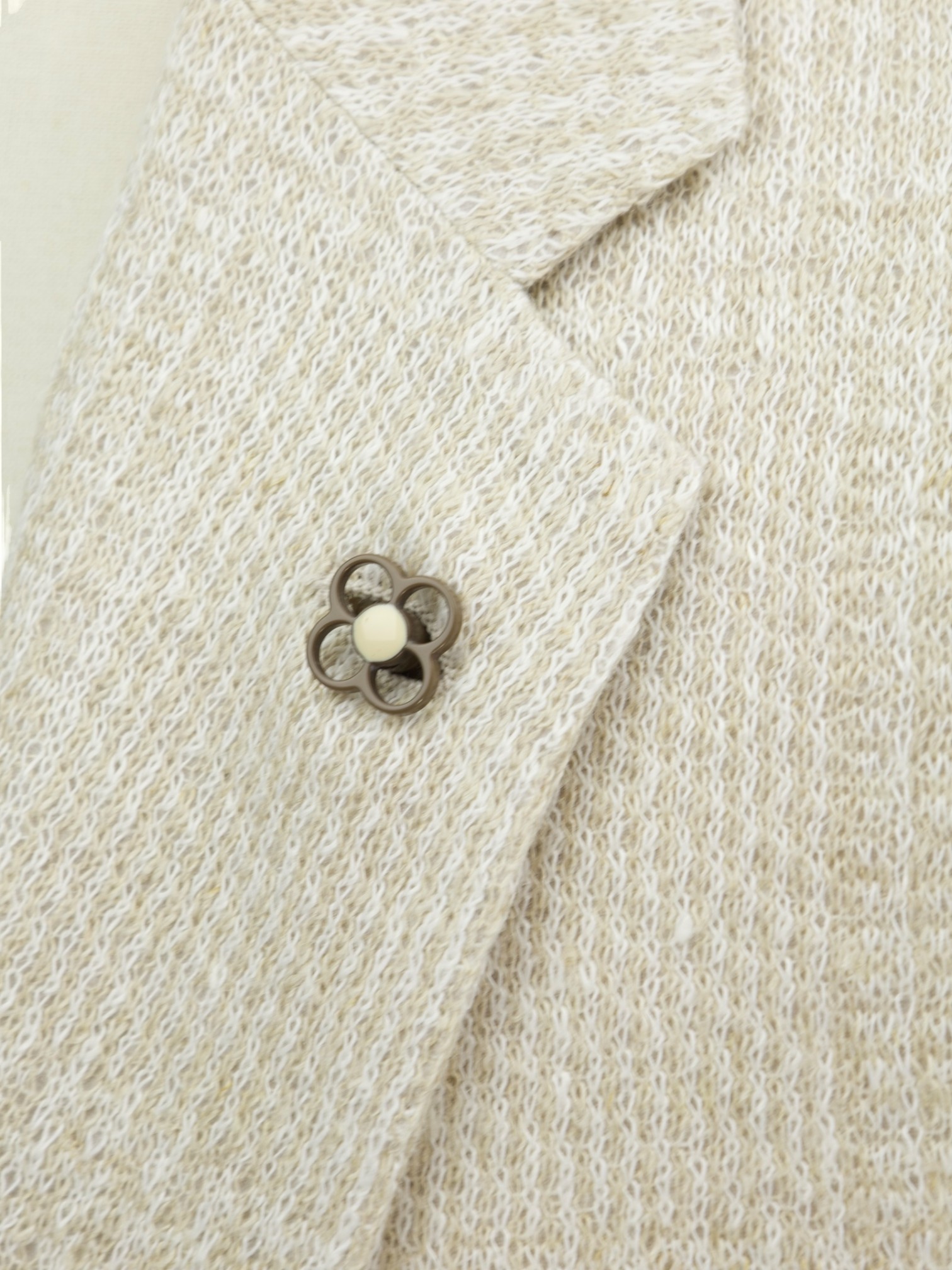 Lardini Light Brown Linen Prince of Wales Unconstructed Jacket