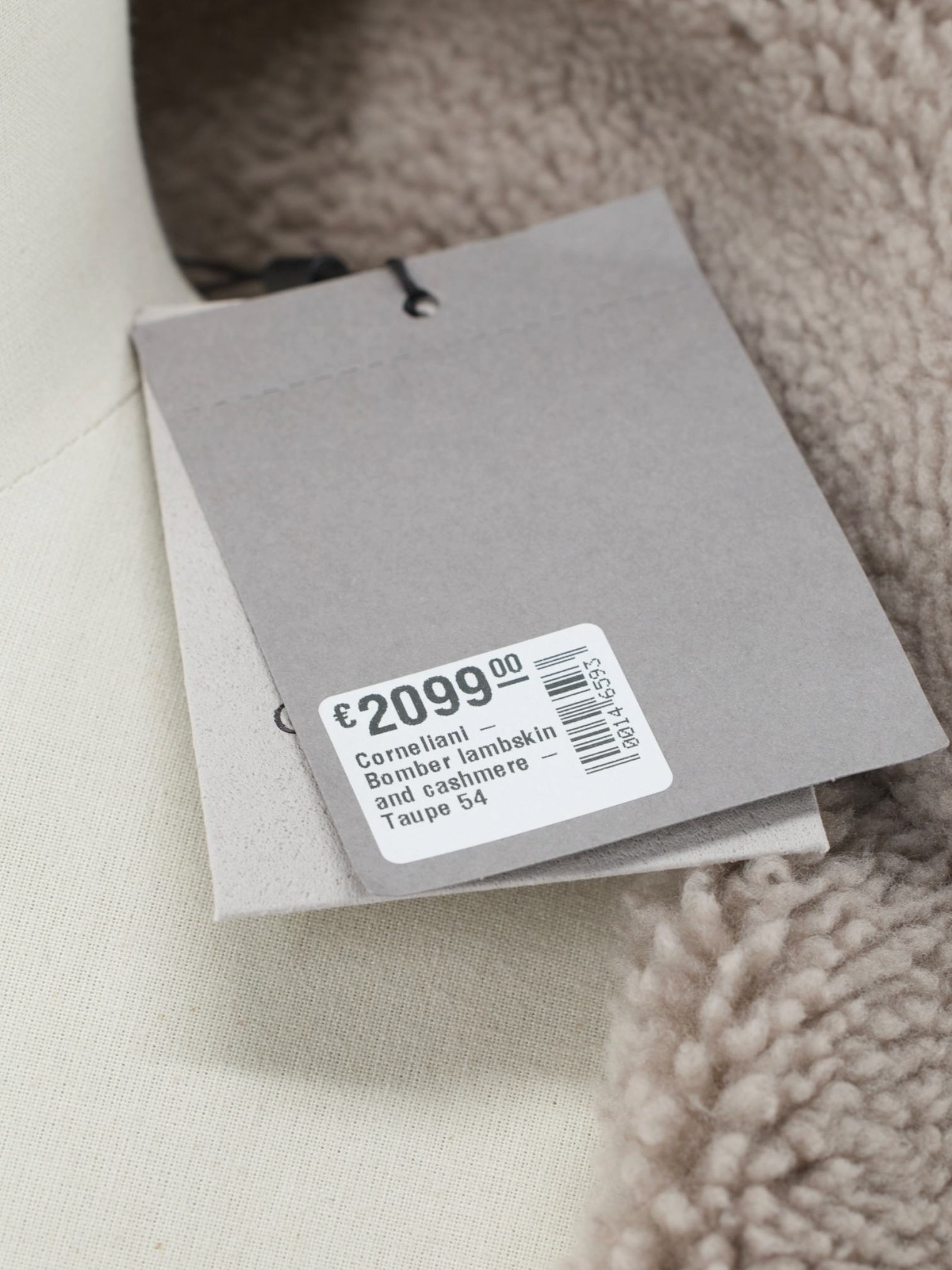 Corneliani Taupe Lambskin & Knitted Wool-Cashmere Bomber Jacket