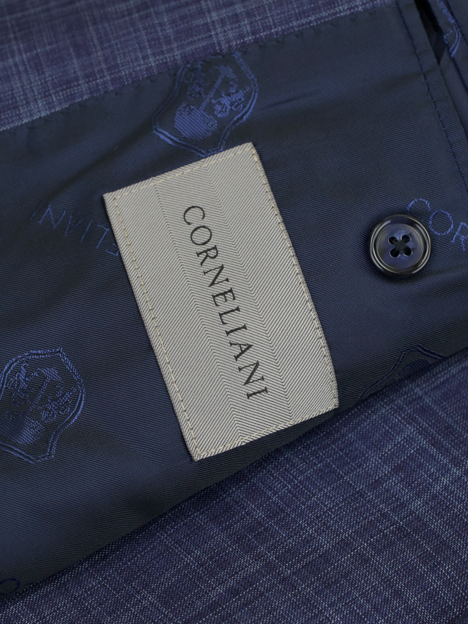Corneliani Steel Blue Wool & Silk Melange Suit