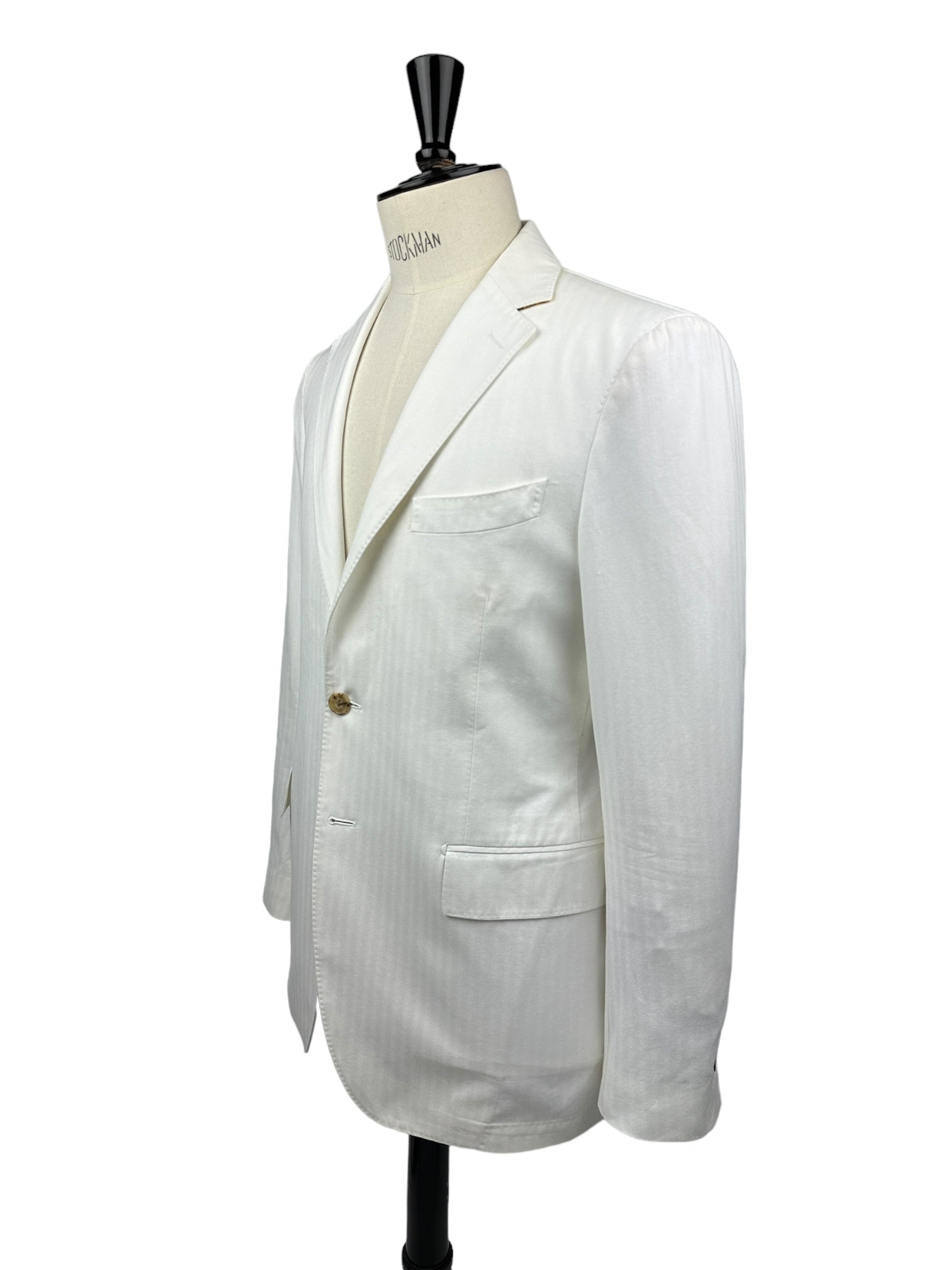 Etro White Cotton Herringbone Jacket