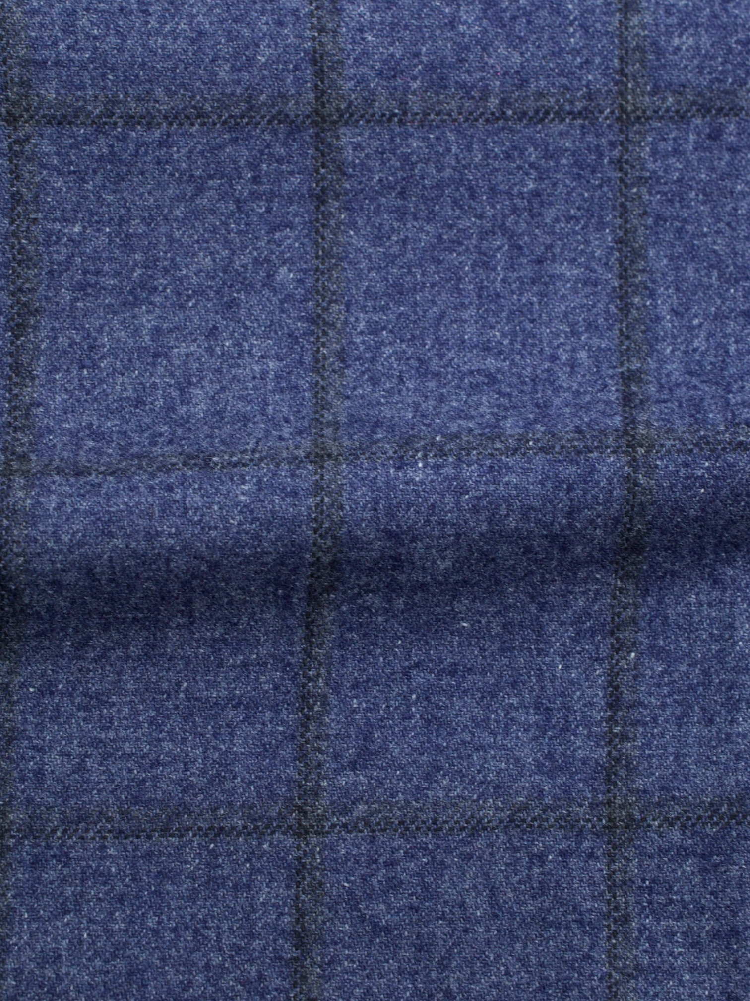Kiton Blue Wool, Cotton & Silk Windowpane Jacket