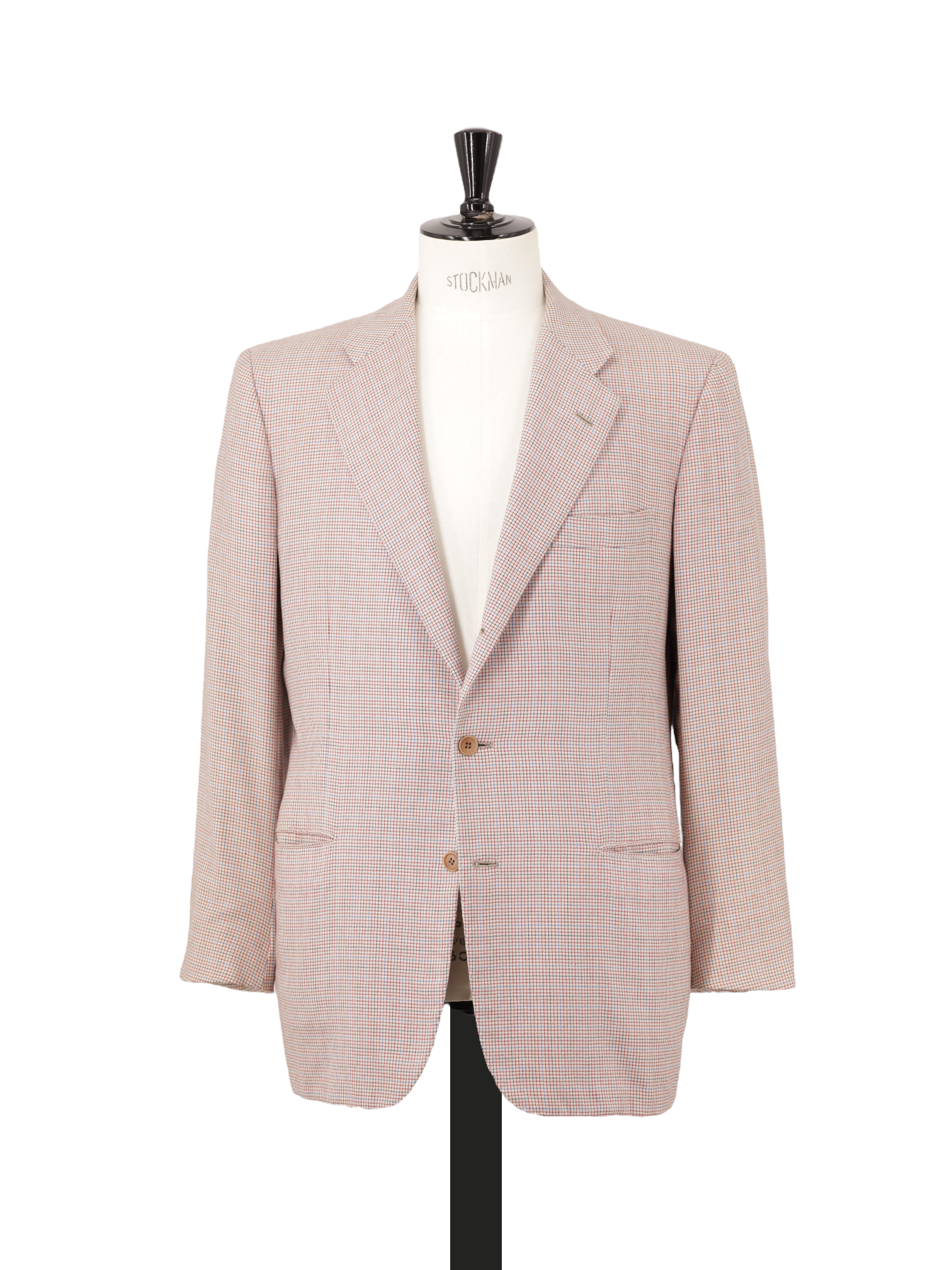 Kiton Vintage Red & Blue Pure Cashmere Micro-Check Jacket