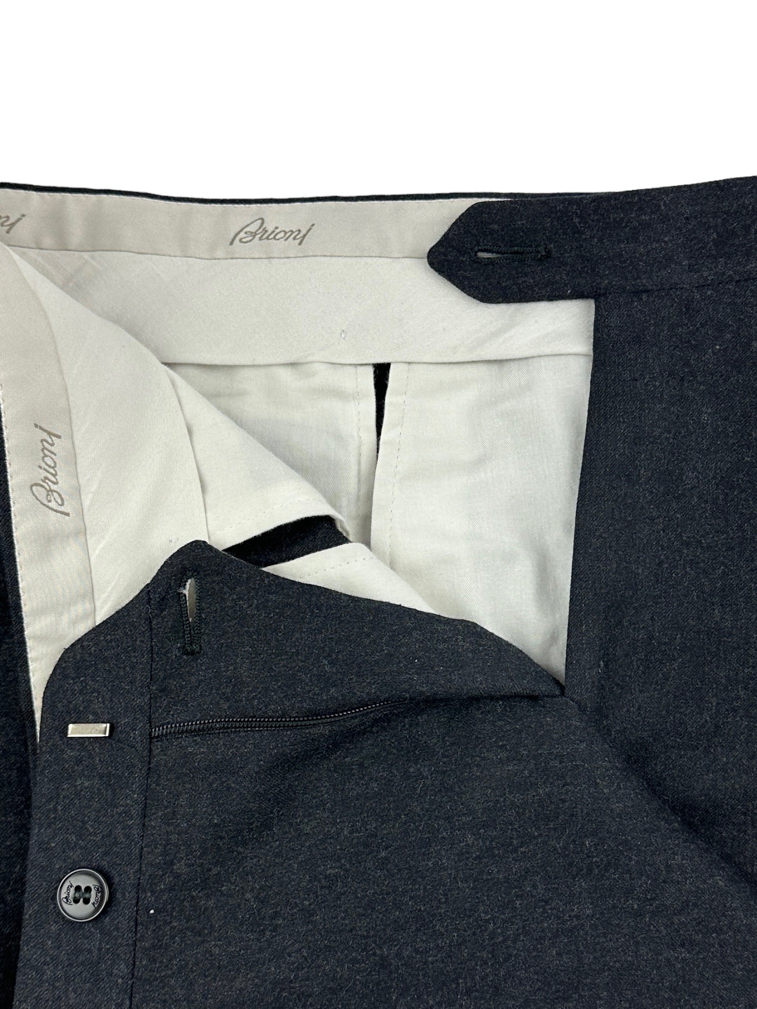 Brioni Dark Grey Flannel Trousers