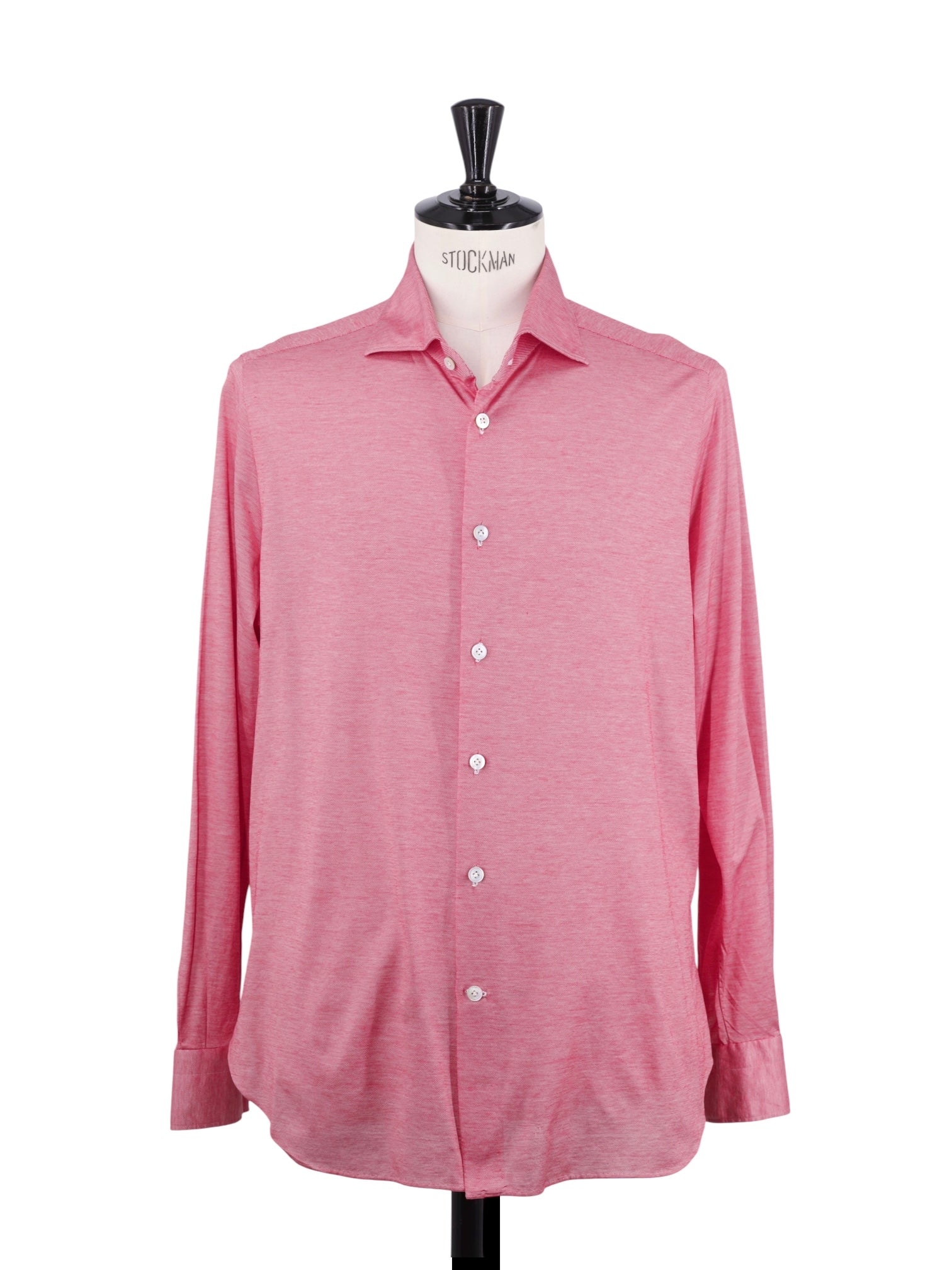 Kiton Coral Red Soft-Cotton Neapolitan Summer Shirt
