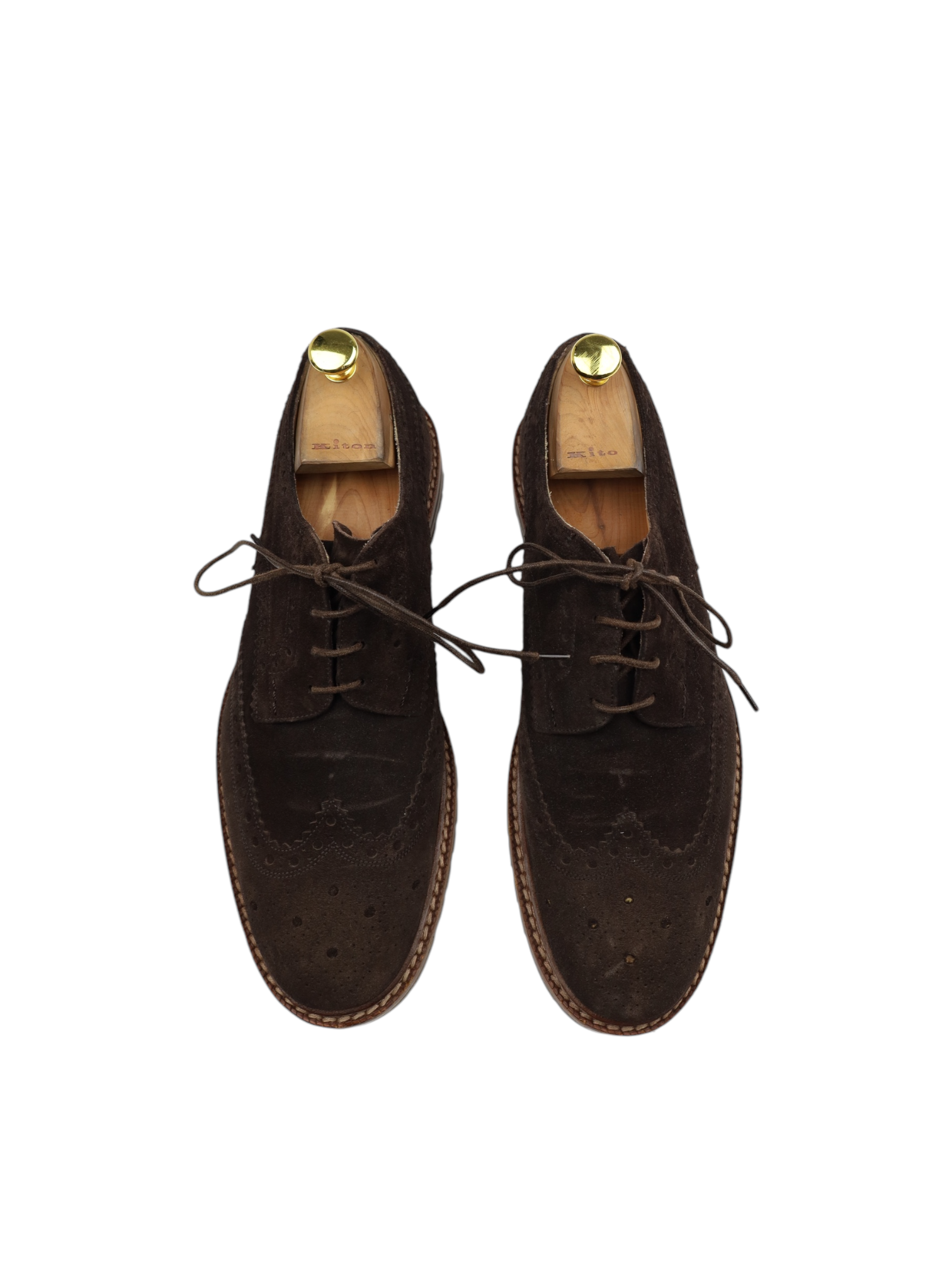 Kiton Brown Suède Urban Commando Derby Shoes