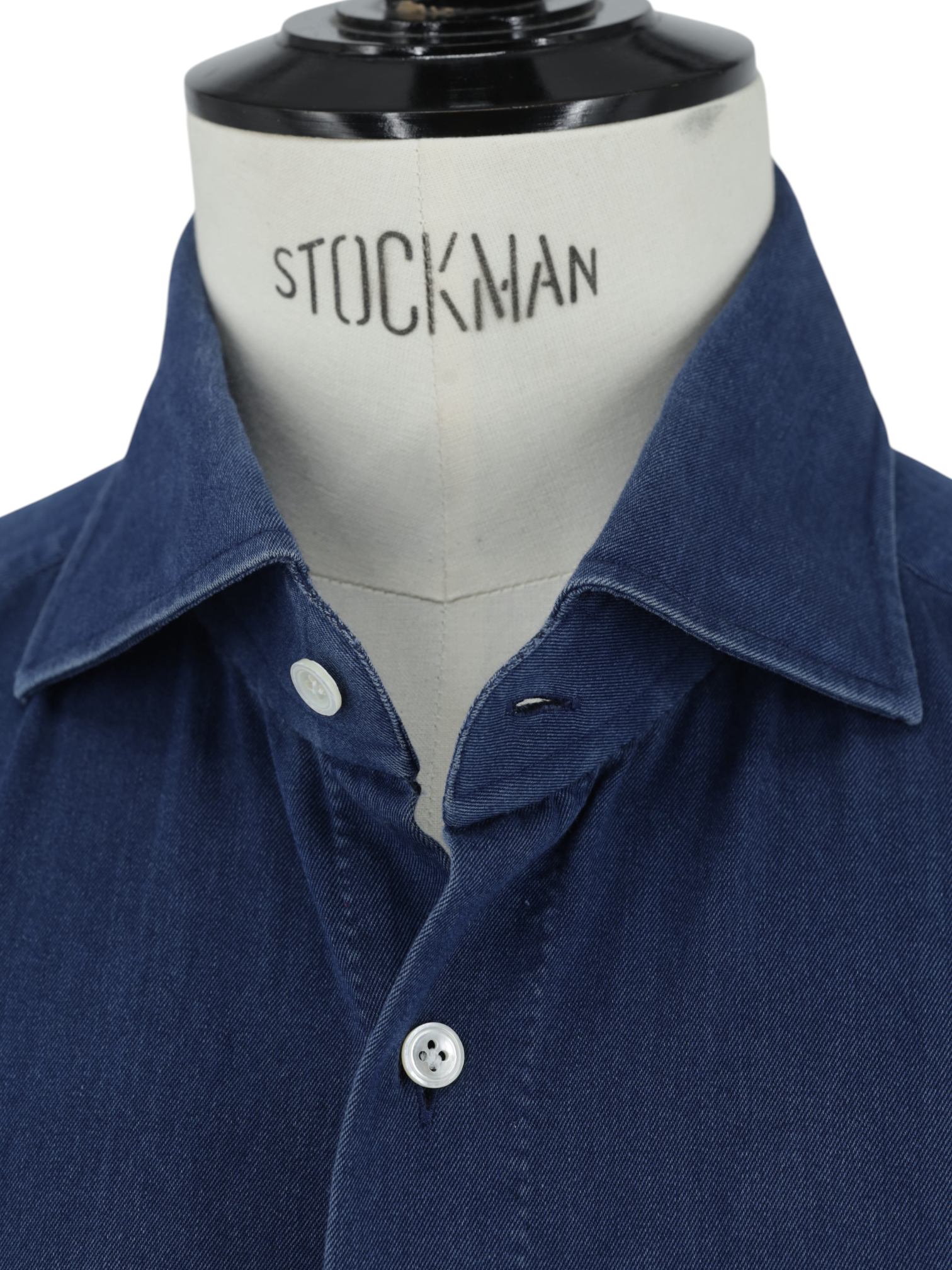 100 Hands Dark Blue Soft Cotton-Denim Twill Shirt