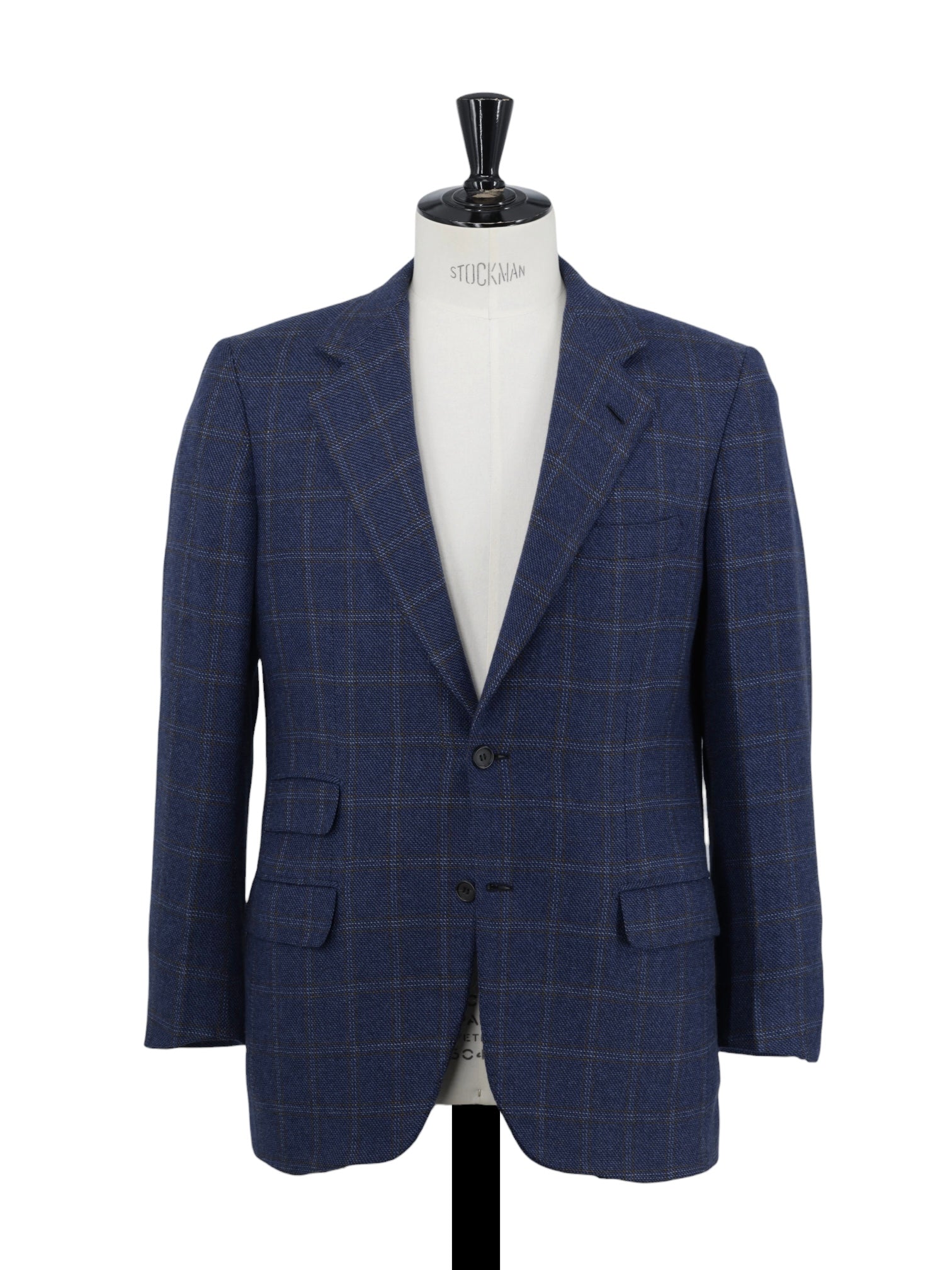 Brioni Blue & Brown Pure-Cashmere Windowpane Nomentano Jacket