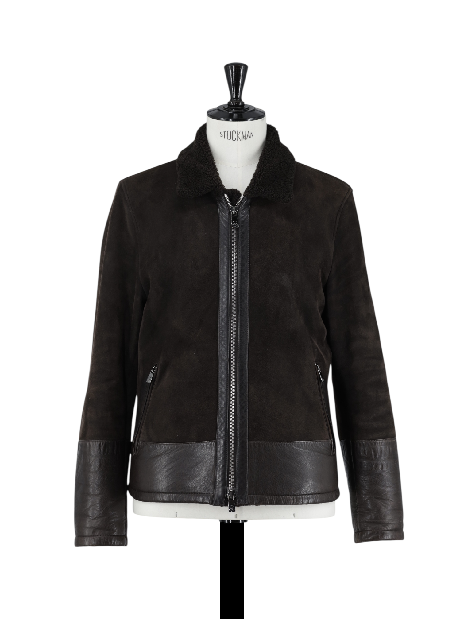 Corneliani Dark Brown Lambskin-Suède Lammy Blouson Jacket