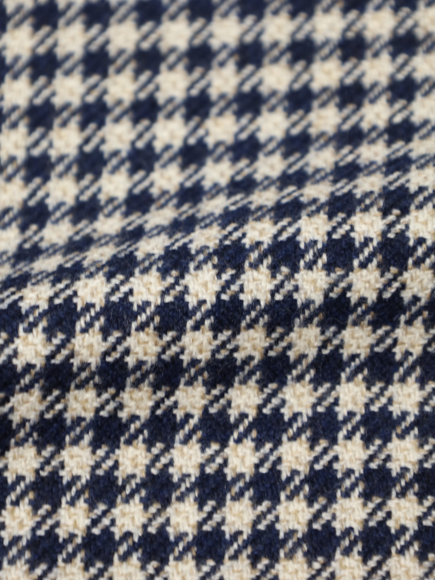 Cesare Attolini Light Brown and Navy Houndstooth Cashmere Jacket