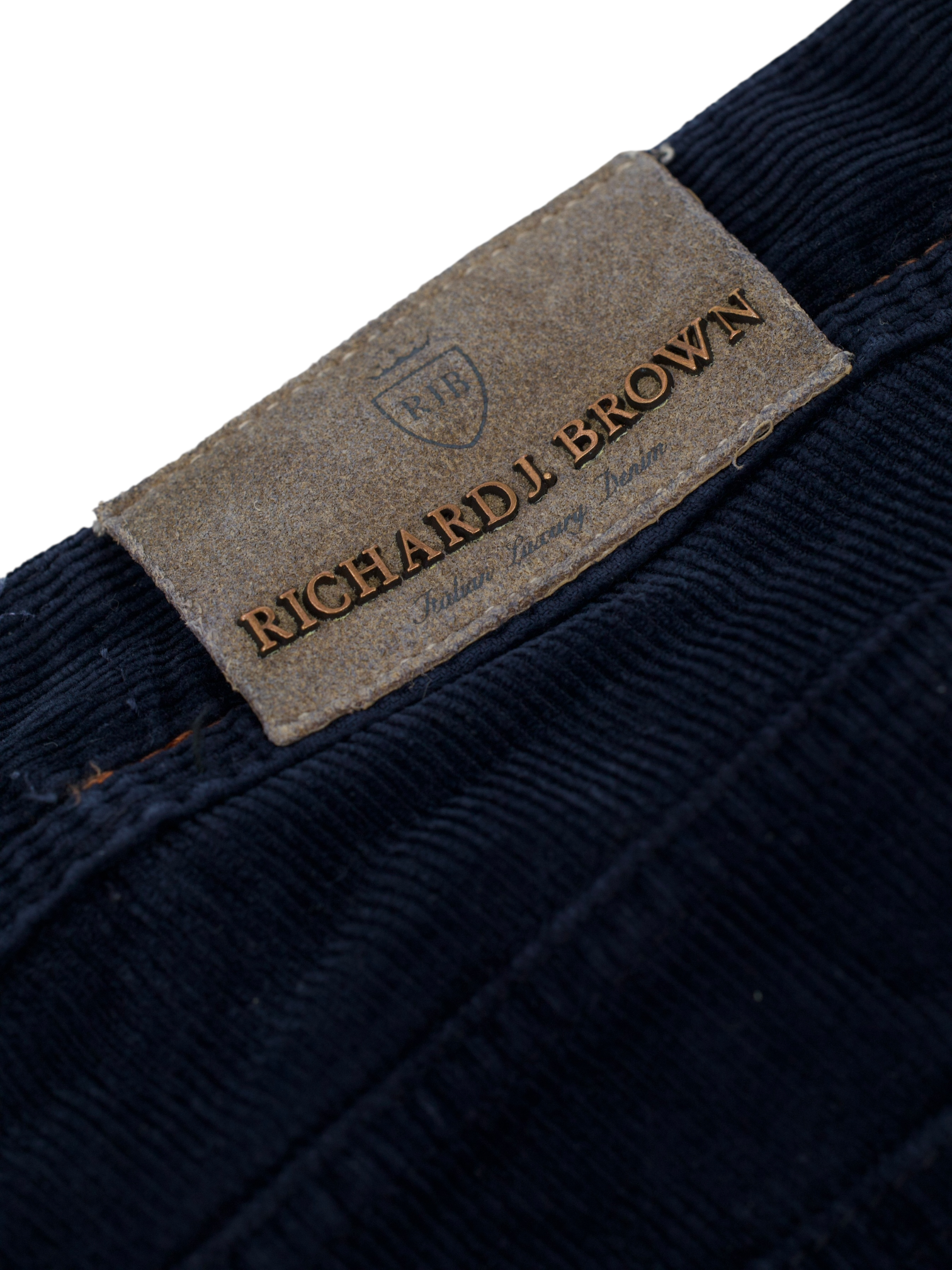 Richard J. Brown Dark Blue Cotton & Cashmere Corduroy Tokyo Chino