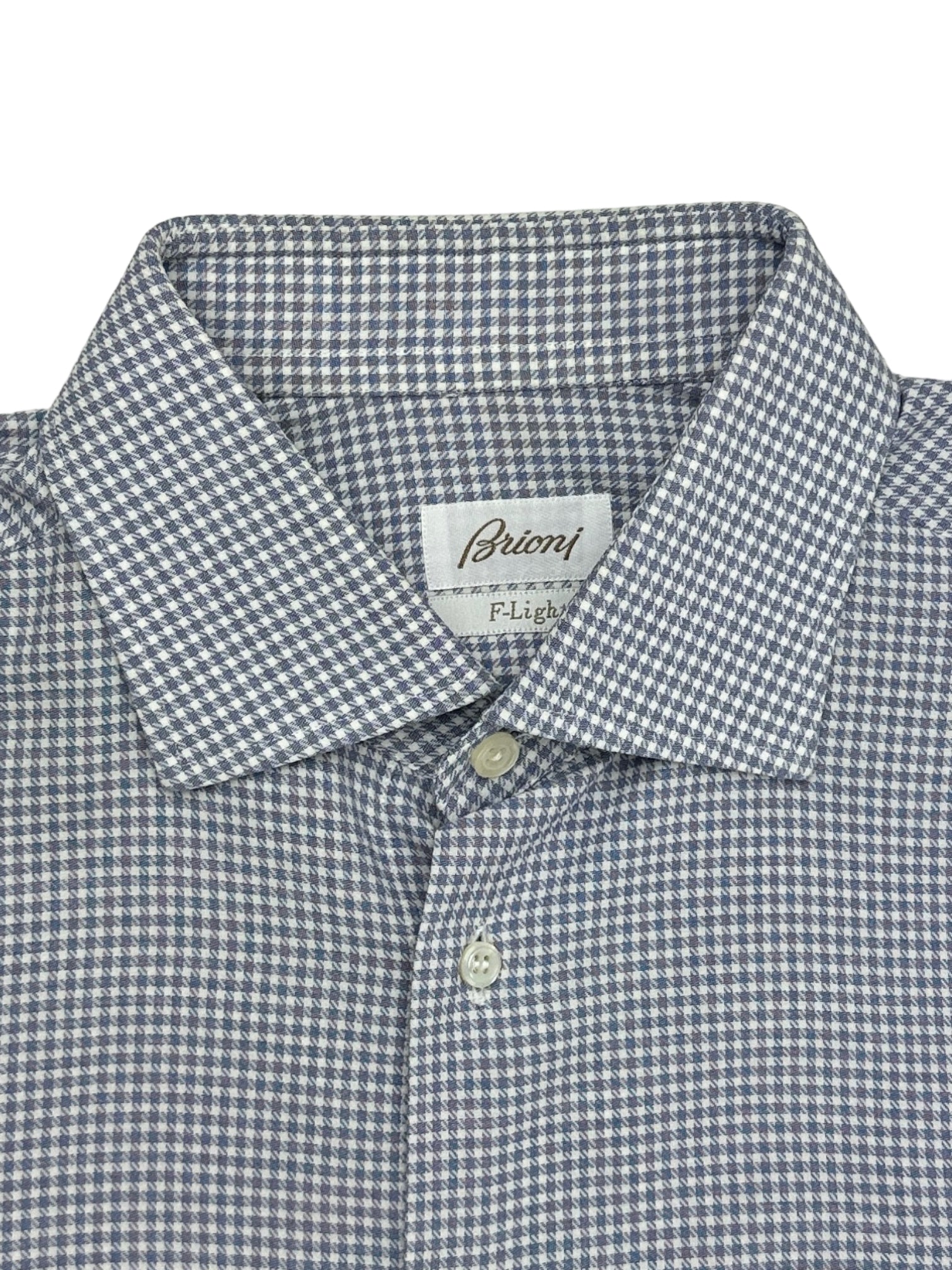 Brioni Light Blue Puppytooth Shirt