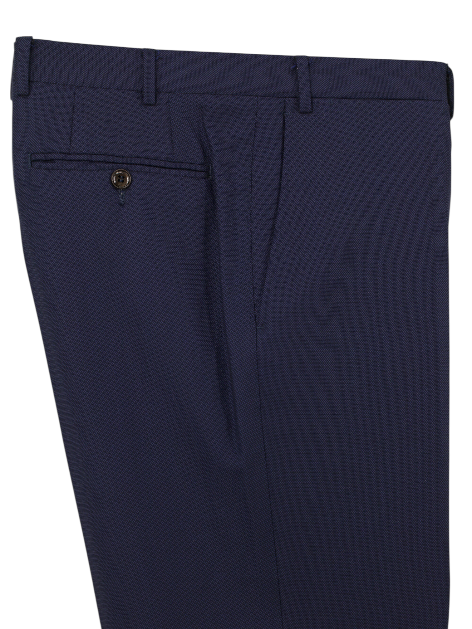 Canali Marine Blue Fine-Wool Birdseye Trousers
