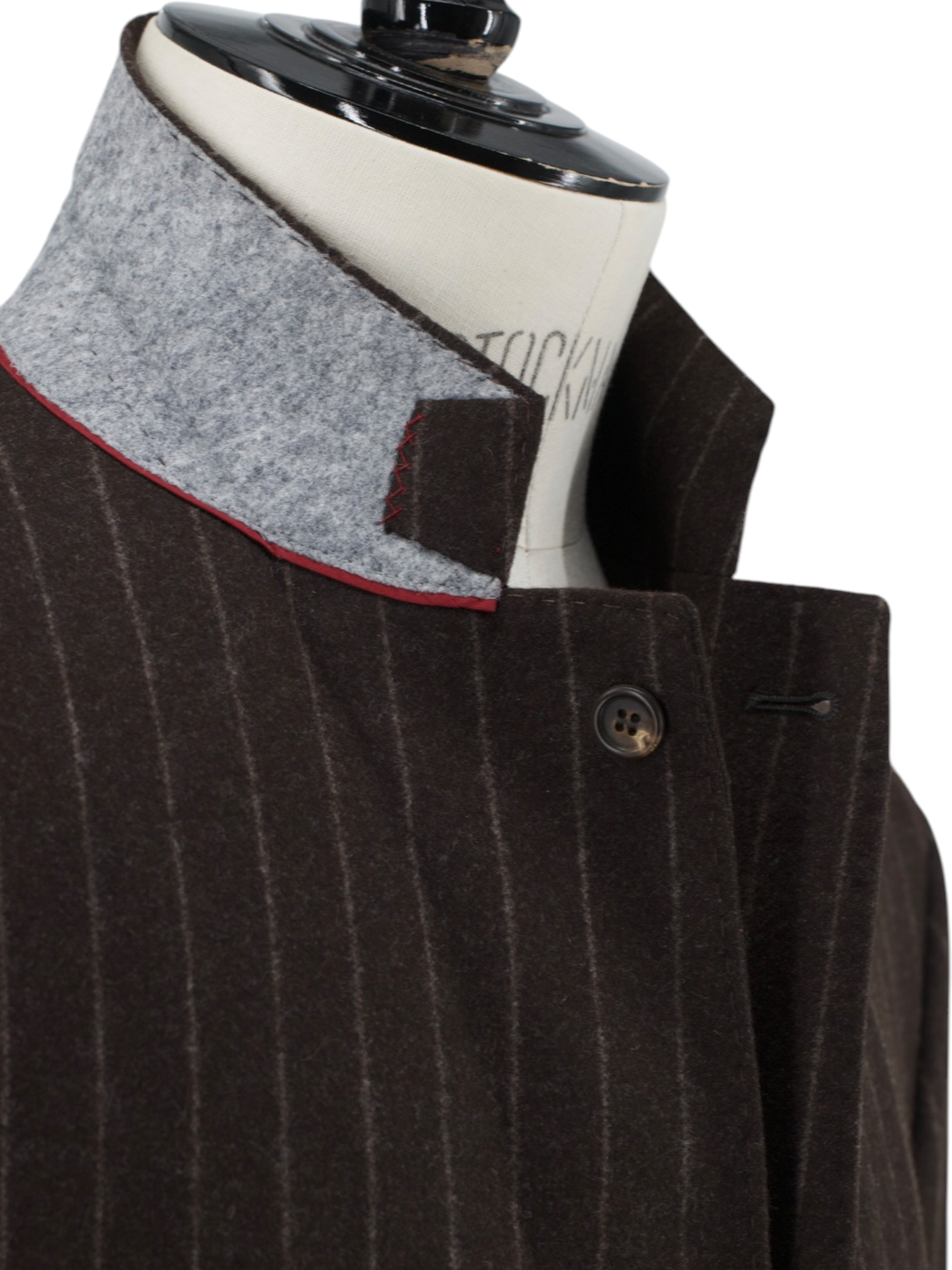 Brunello Cucinelli Chocolate Brown Wool & Cashmere Flannel Chalkstripe Jacket