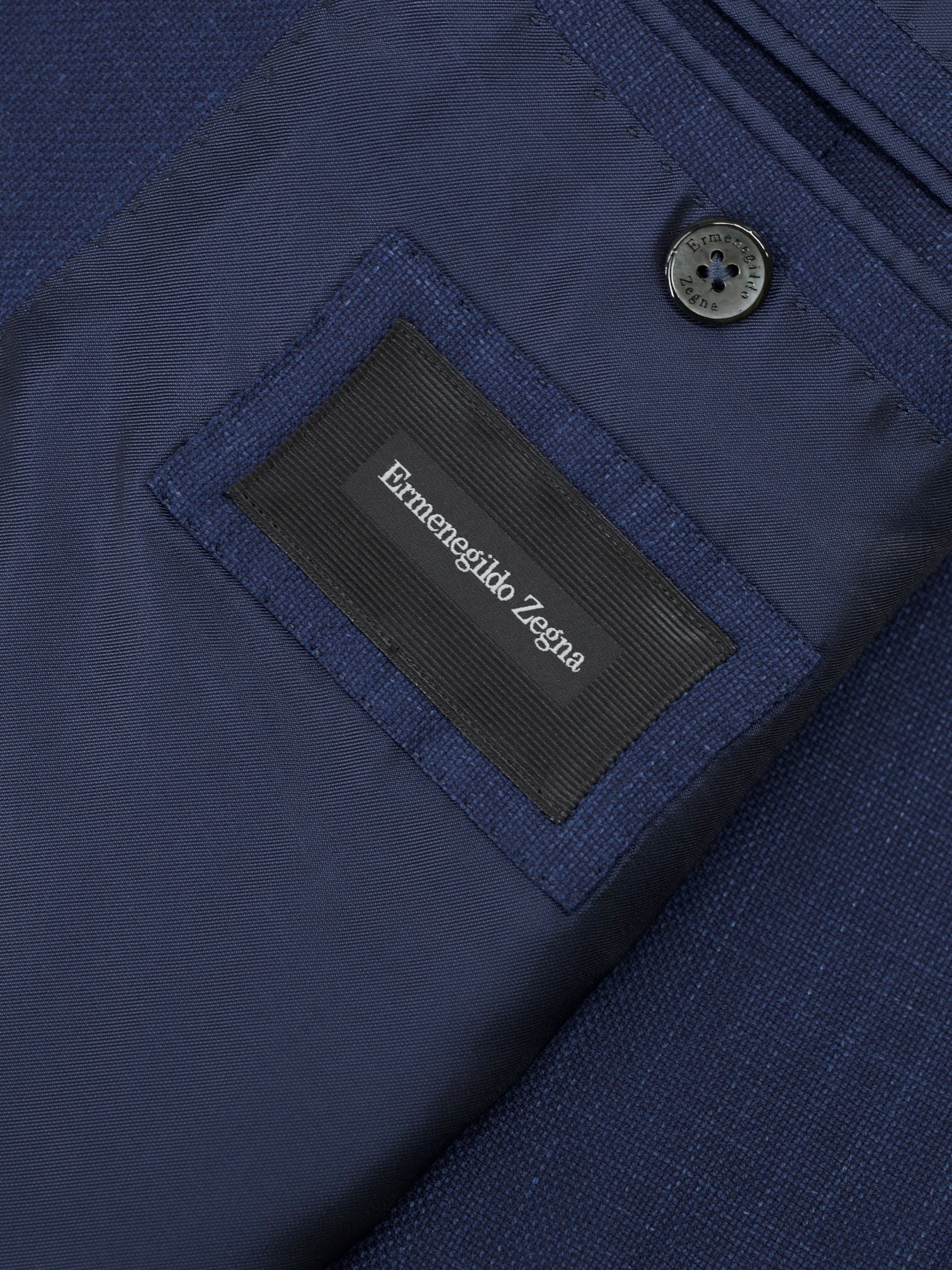 Ermenegildo Zegna Royal Blue Wool, Linen & Silk Basket-Weave Milano Easy Suit