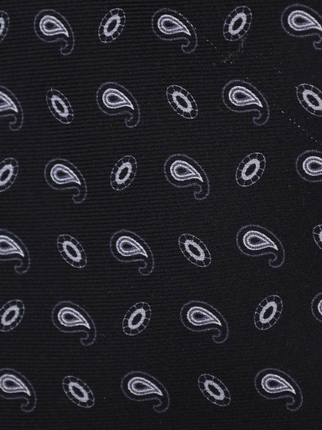 Kiton 5-Fold Black Paisley Silk Tie