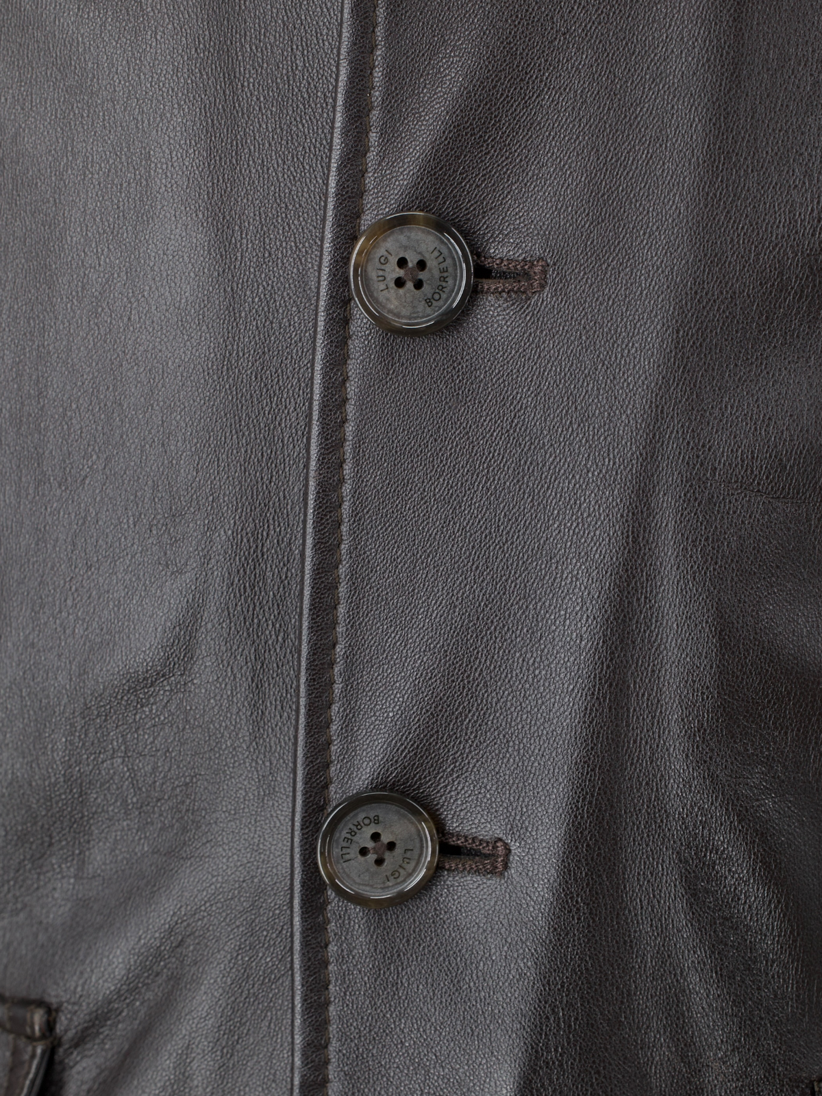 Luigi Borrelli Dark Brown Leather & Cashmere-Lining Jacket