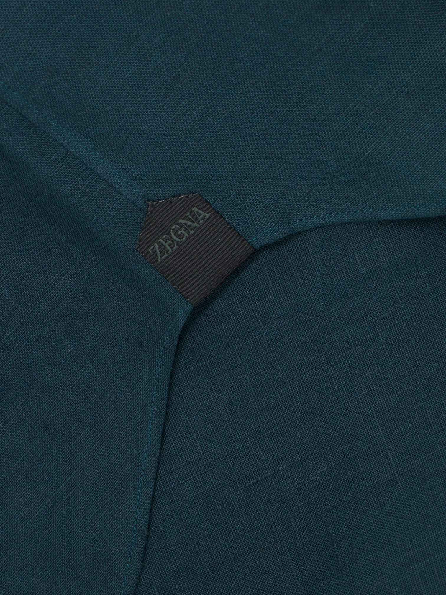 Ermenegildo Zegna Dark Teal Oasi-Linen Regular-Fit Shirt
