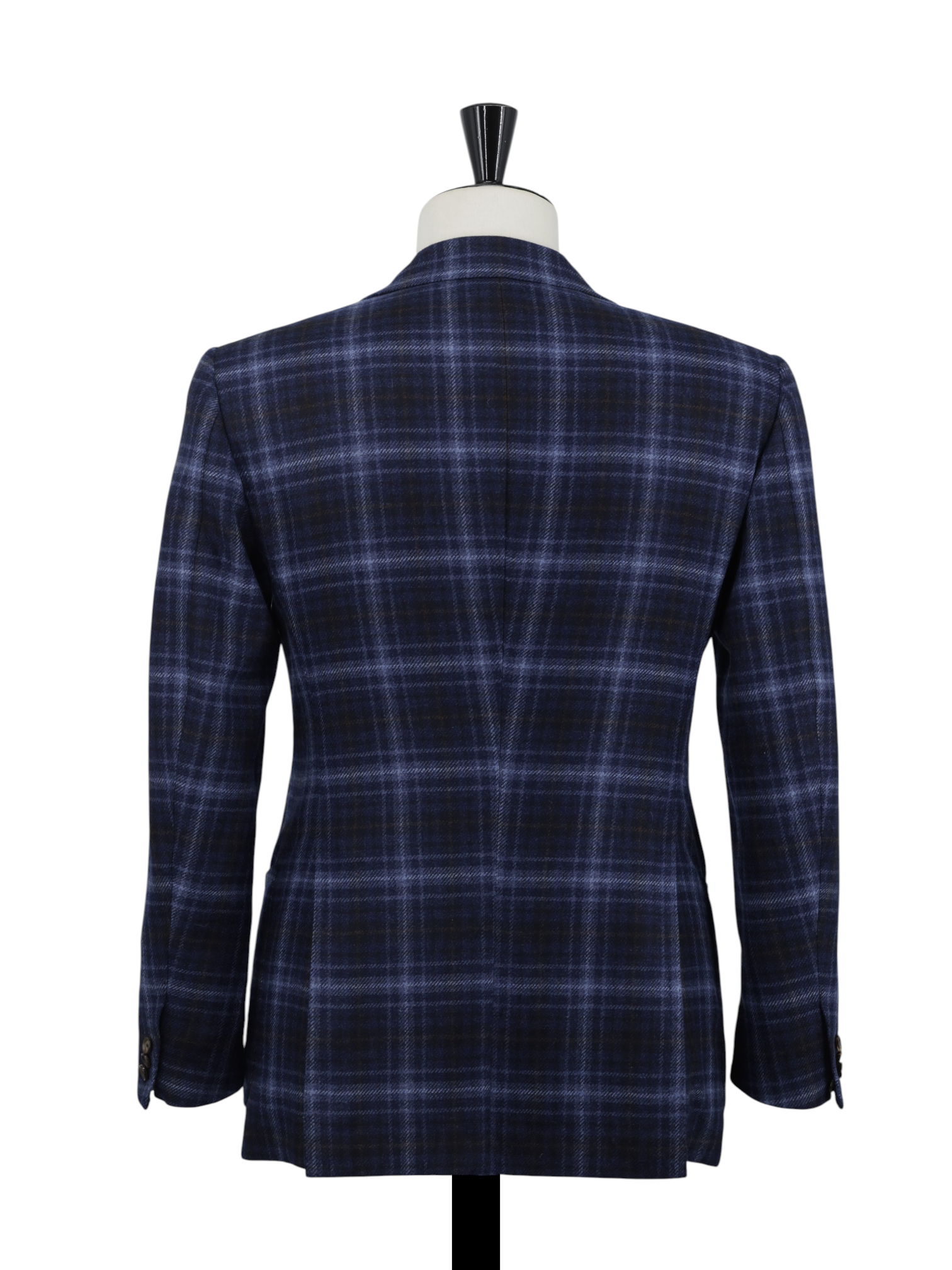 Cesare Attolini Dark Blue & Brown Pure Cashmere Windowpane Jacket