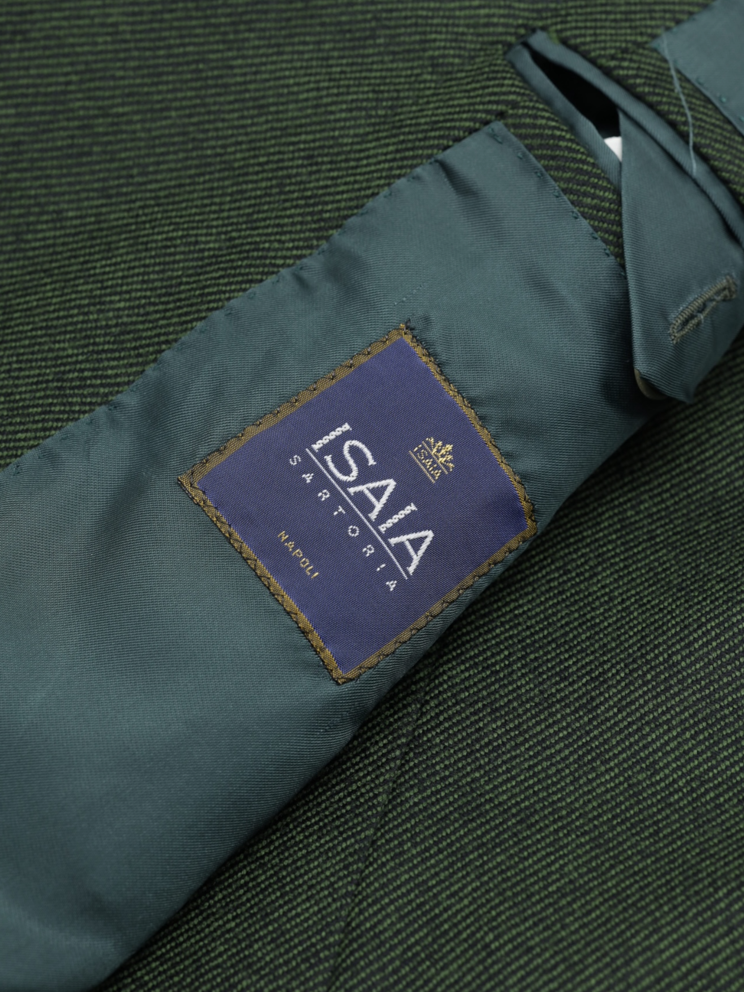 Isaia Forest Green Vintage Wool Twill Jacket