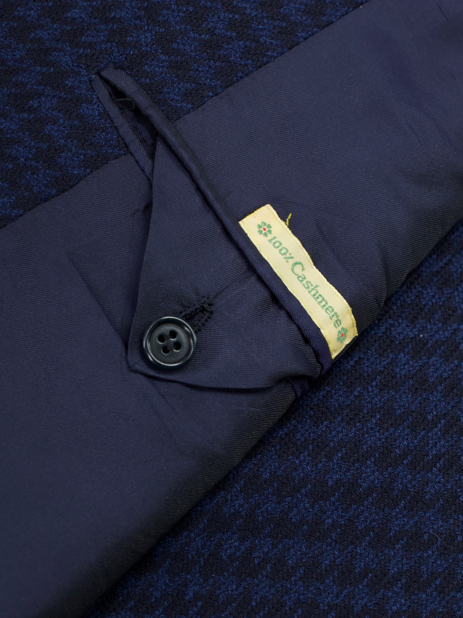Kiton Dark Blue Pure Plushy-Cashmere Houndstooth Jacket