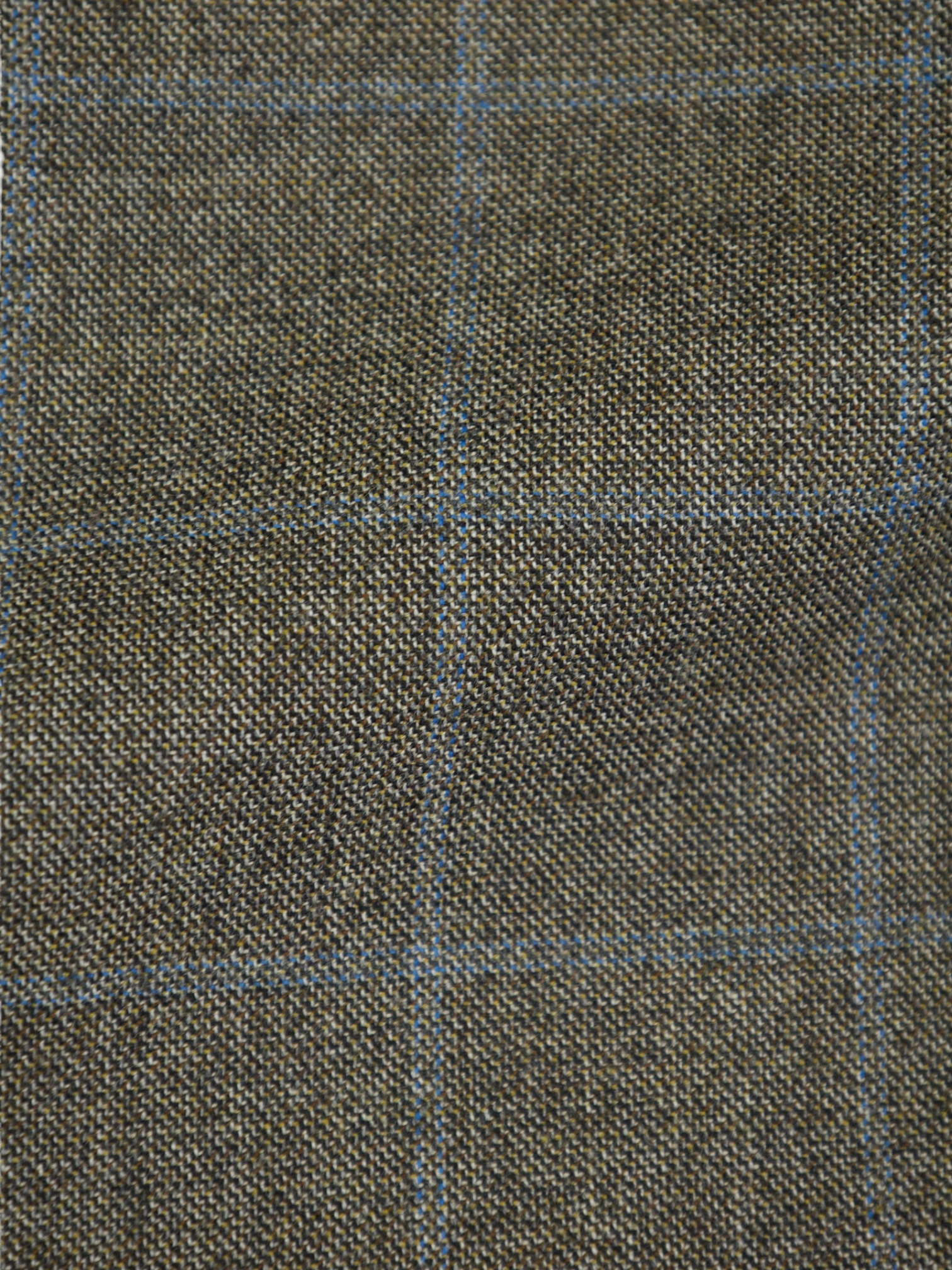 Brioni Taupe & Light Blue Double-Breasted Windowpane Suit
