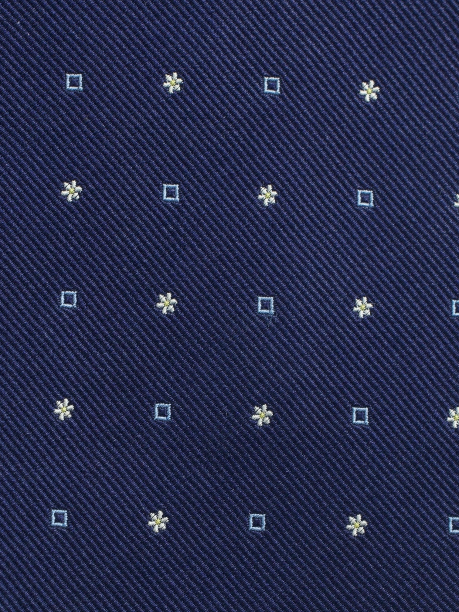 Luigi Borrelli 5-Fold Dark Blue Silk Star & Square Pattern Tie