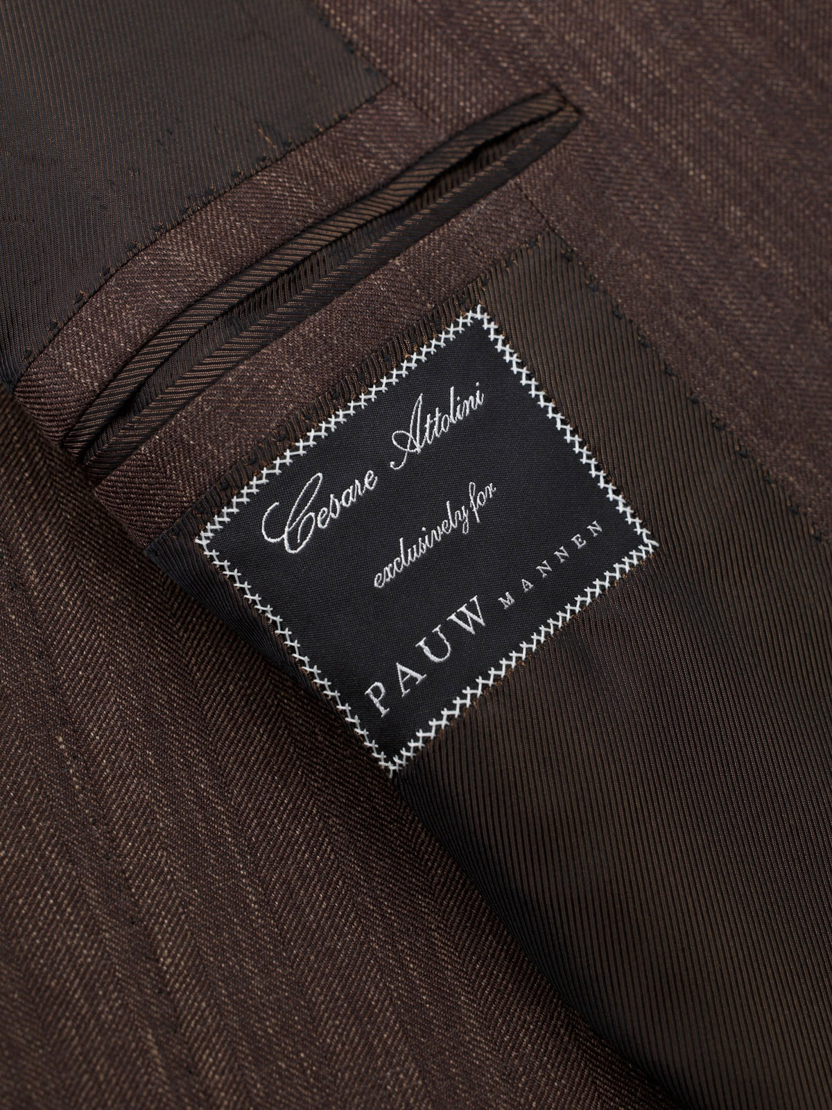 Cesare Attolini Castagne Brown Wool, Silk & Linen Melange Jacket