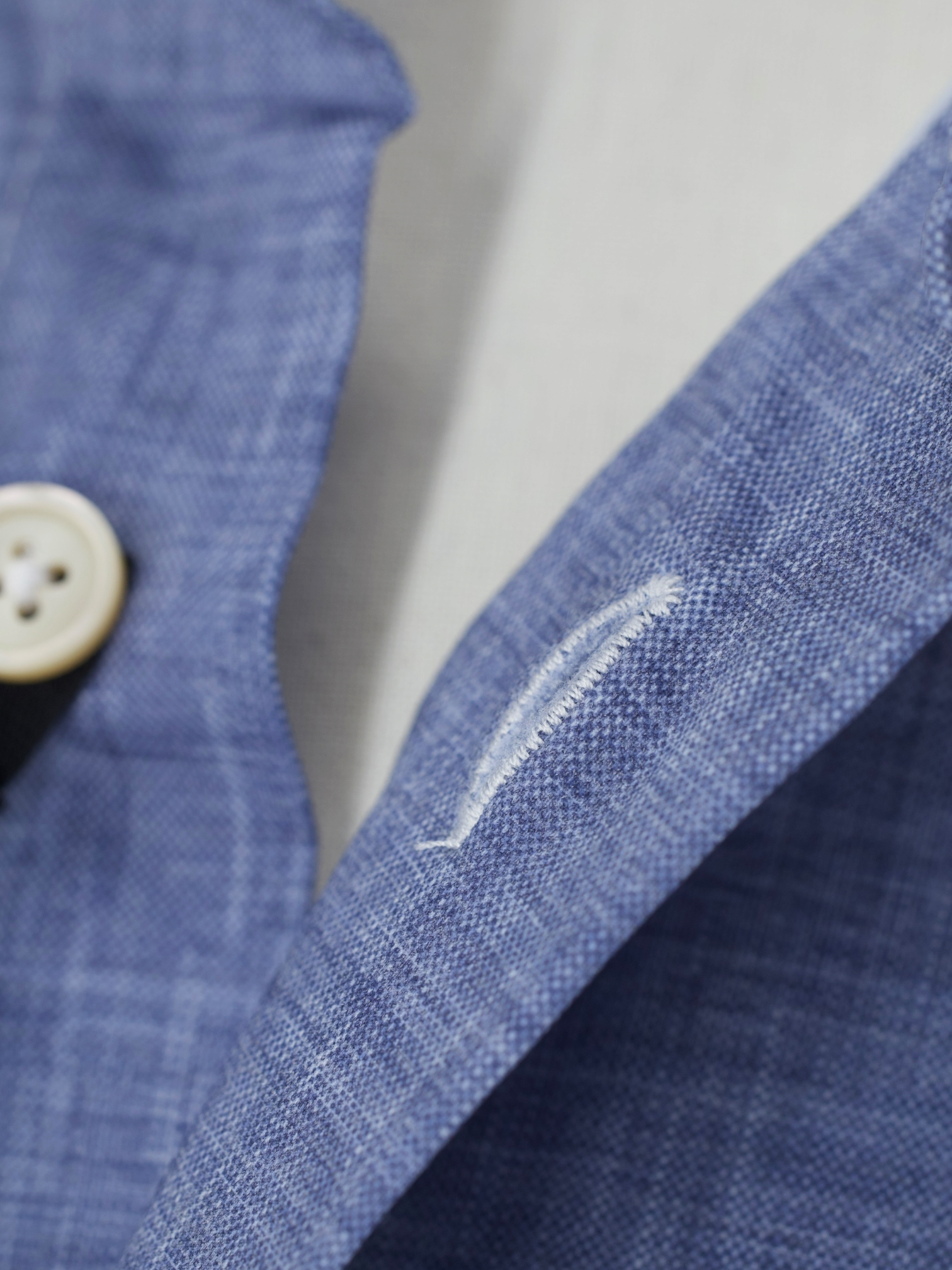 Traiano Milano Blue Linen-Look Stretch Shirt
