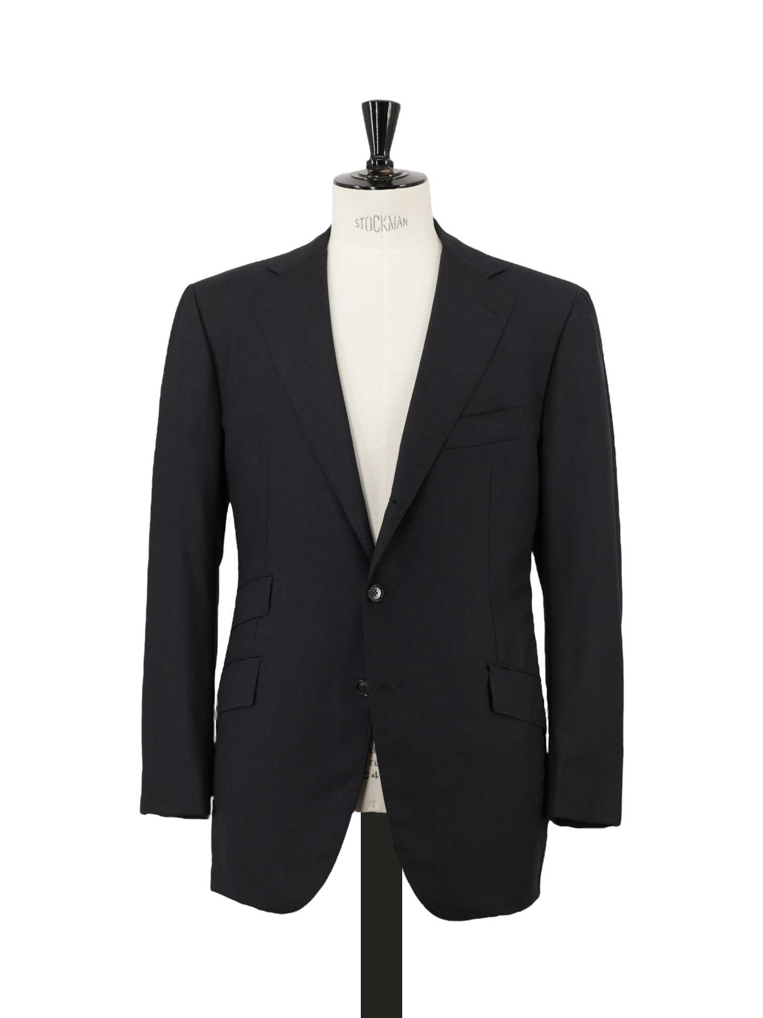 Cesare Attolini Black Super 130's Shadow-Pinstripe Suit