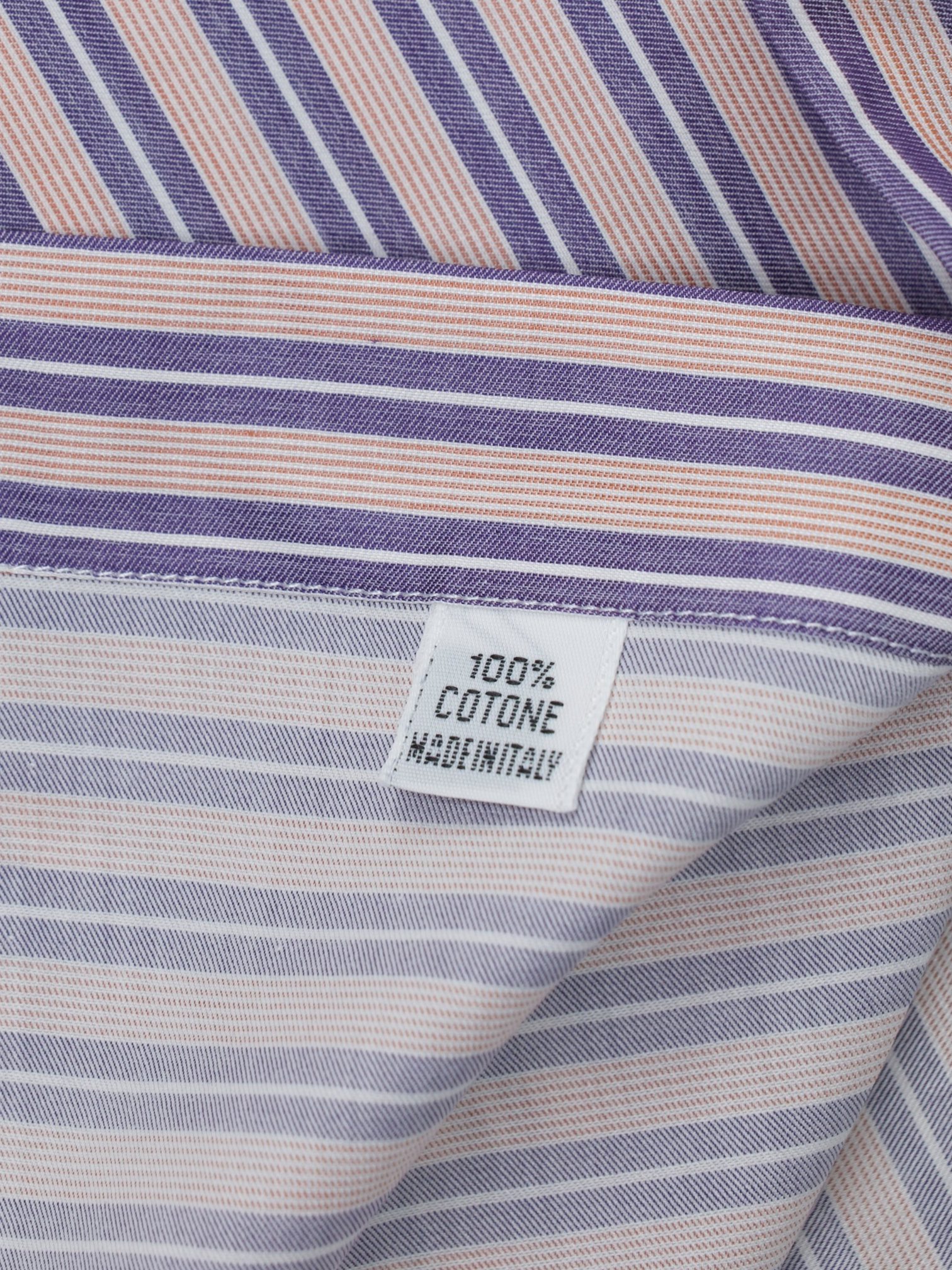 Finamore Pink & Lavender Cotton Multi-Pinstripe Shirt