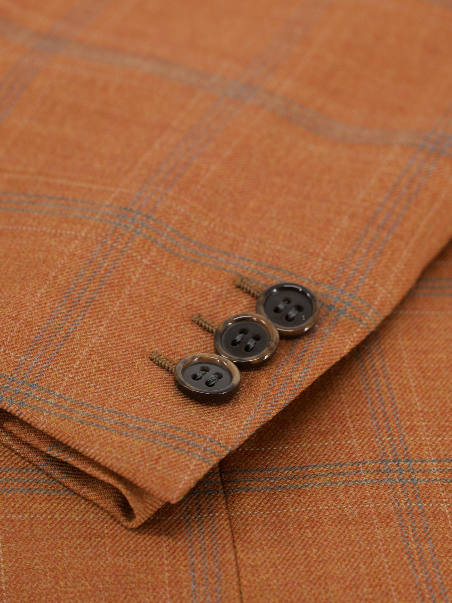 Brioni Terracotta & Blue Fine-Wool Windowpane "Urbino" Jacket